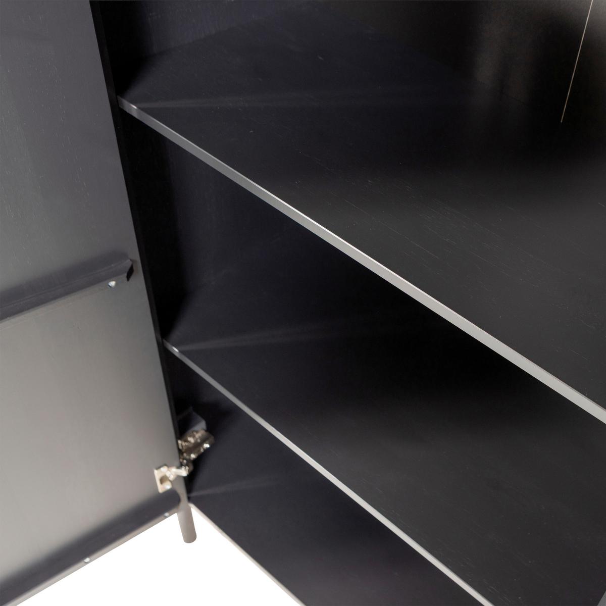 Sideboard Gunnar Schwarz B: 201 cm - Schwarz, Design, Holz/Metall (201/85/44cm) - Livetastic