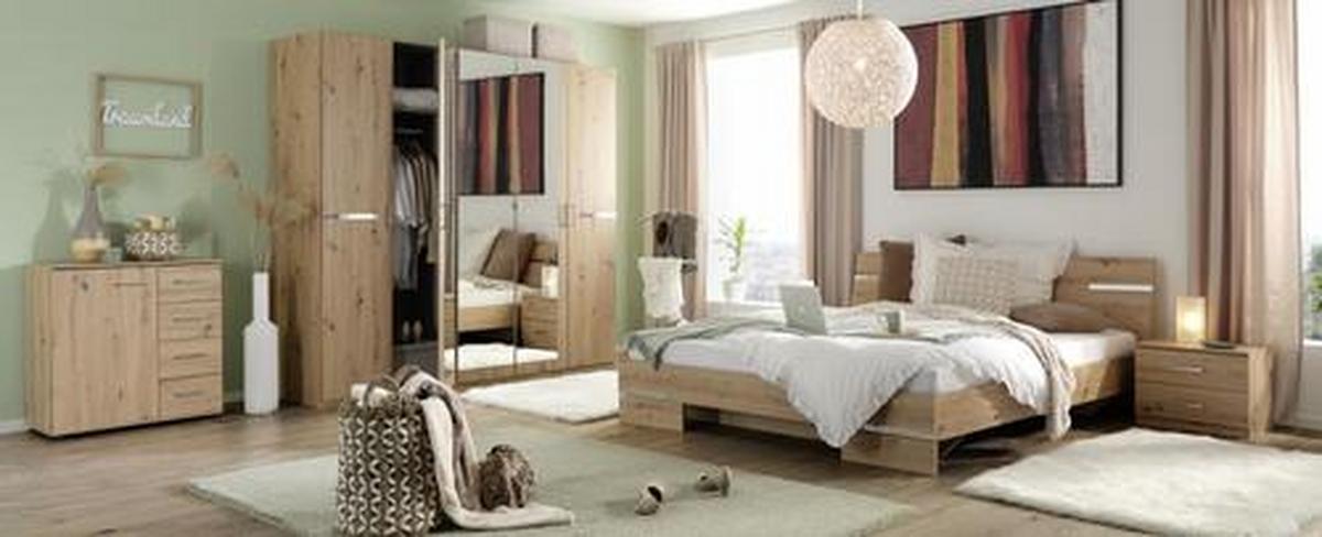 Schlafzimmer in Eichefarben, 4-teilig - Eichefarben, KONVENTIONELL, Holzwerkstoff - Based