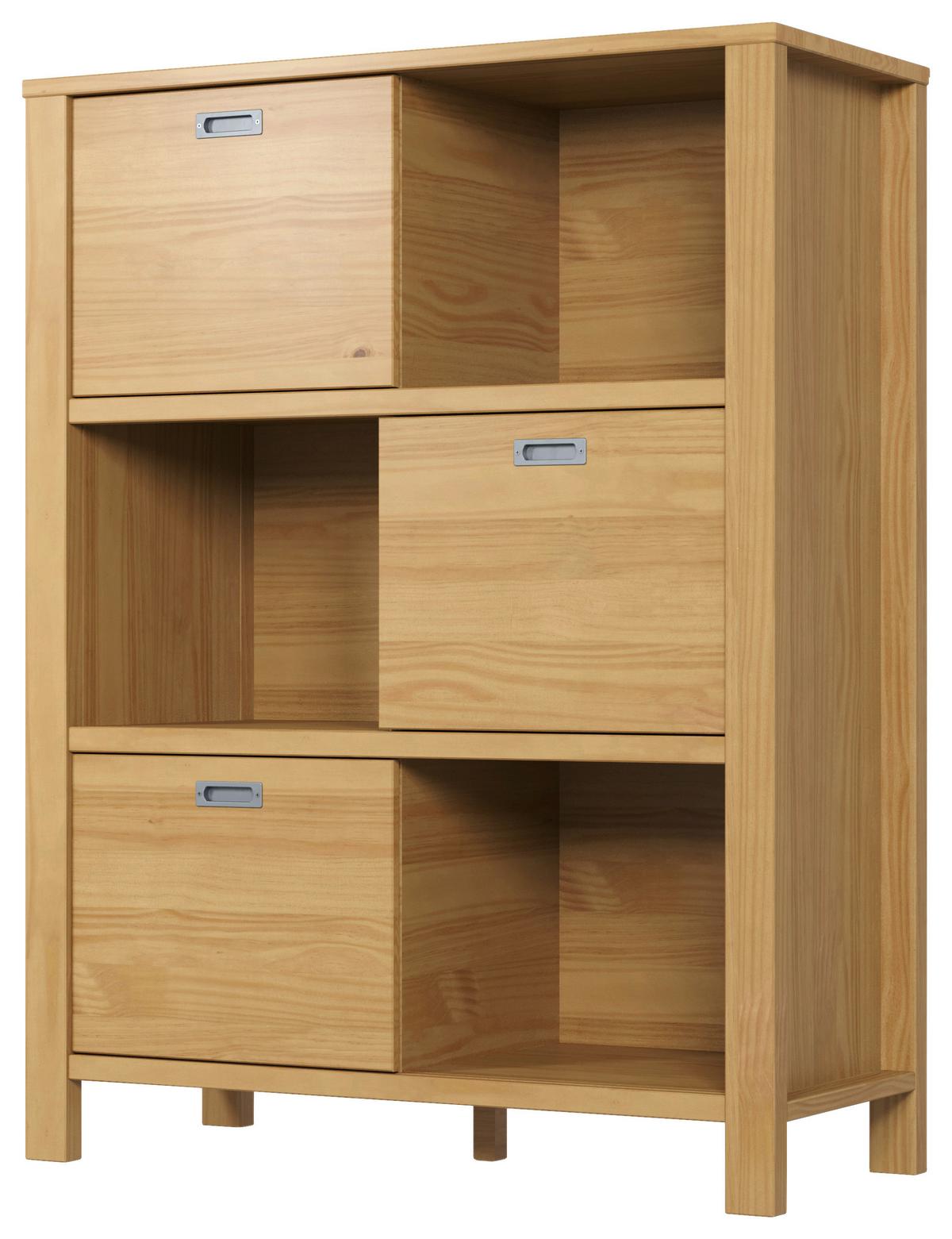 Regal Eterno, Naravne Barve - srebrne barve/naravne barve, Konvencionalno, kovina/leseni material (100/130/43cm) - Modern Living