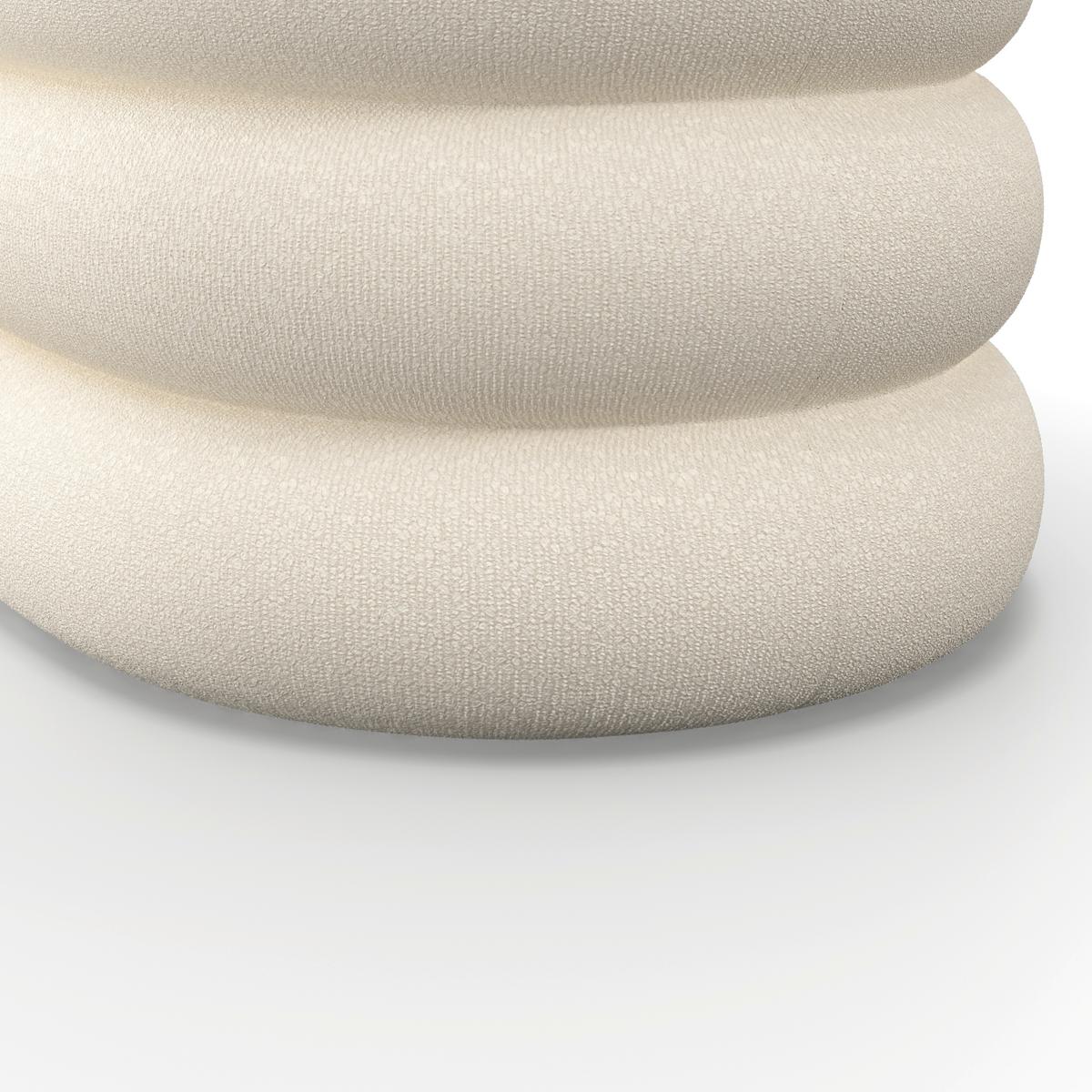 Hockerbank Lorena Beige Boucle Gepolstert mit Stauraum - Beige, MODERN, Holz/Textil (110/47/45cm) - Bessagi Home