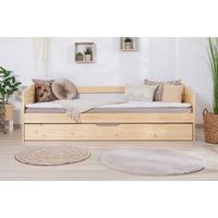 Ausziehbett Holz Melinda ca. 204x96x63 cm Kiefer - Kieferfarben, Natur, Holz/Kunststoff (90/200cm) - MID.YOU