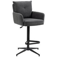 STOŁEK BAROWY POINT - antracytowy/czarny, Design, metal/tkanina (54/98-120/58cm) - Novel