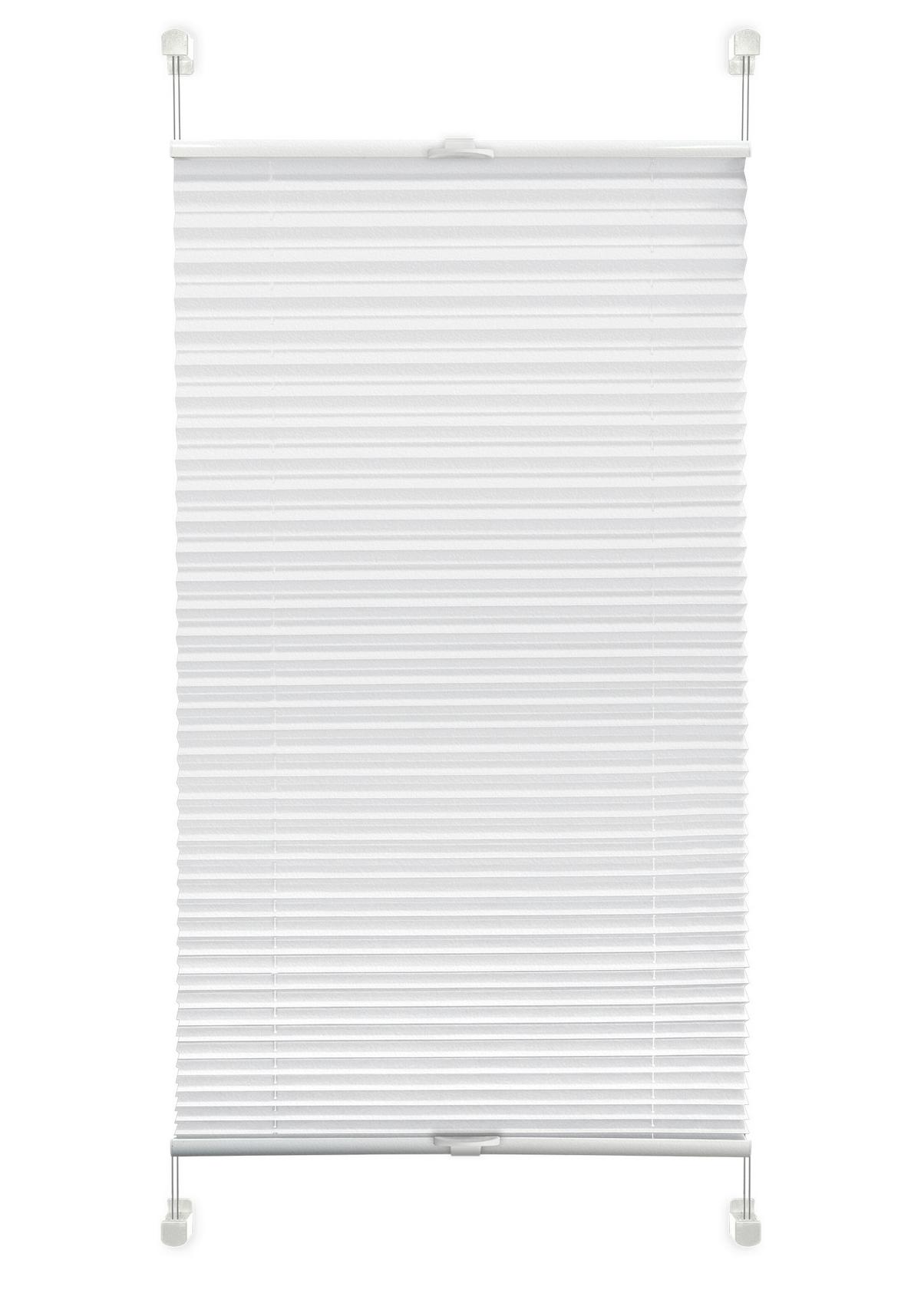 Plissee Solid Crash Weiß ca. 40x130cm - Weiß, Basics, Textil (40/130cm)