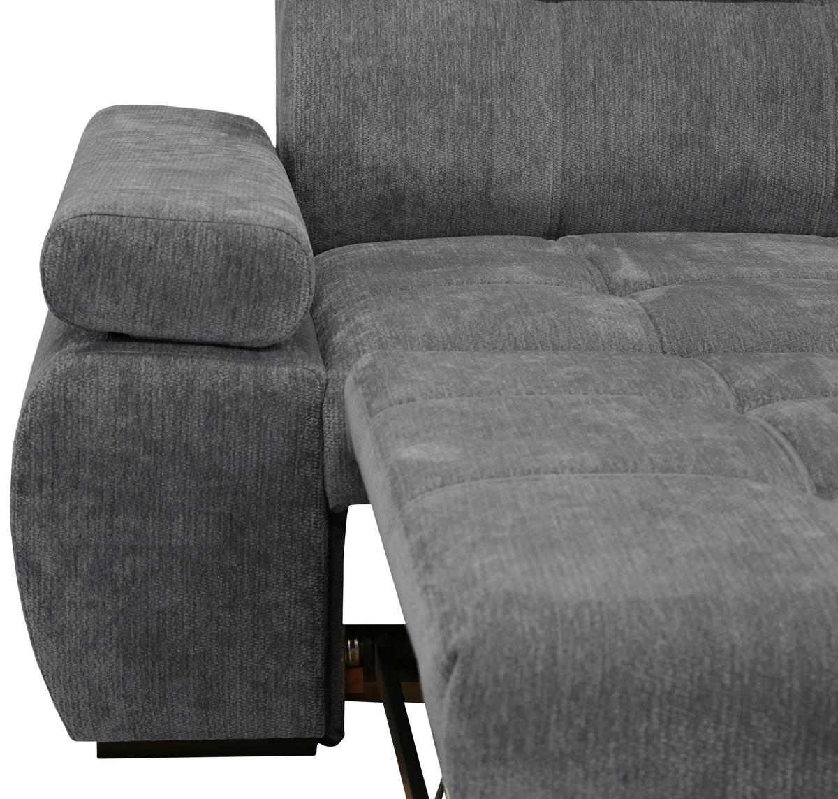 Coltar VEGAS - gri închis, Design, lemn/textil (294/173cm) - Modern Living