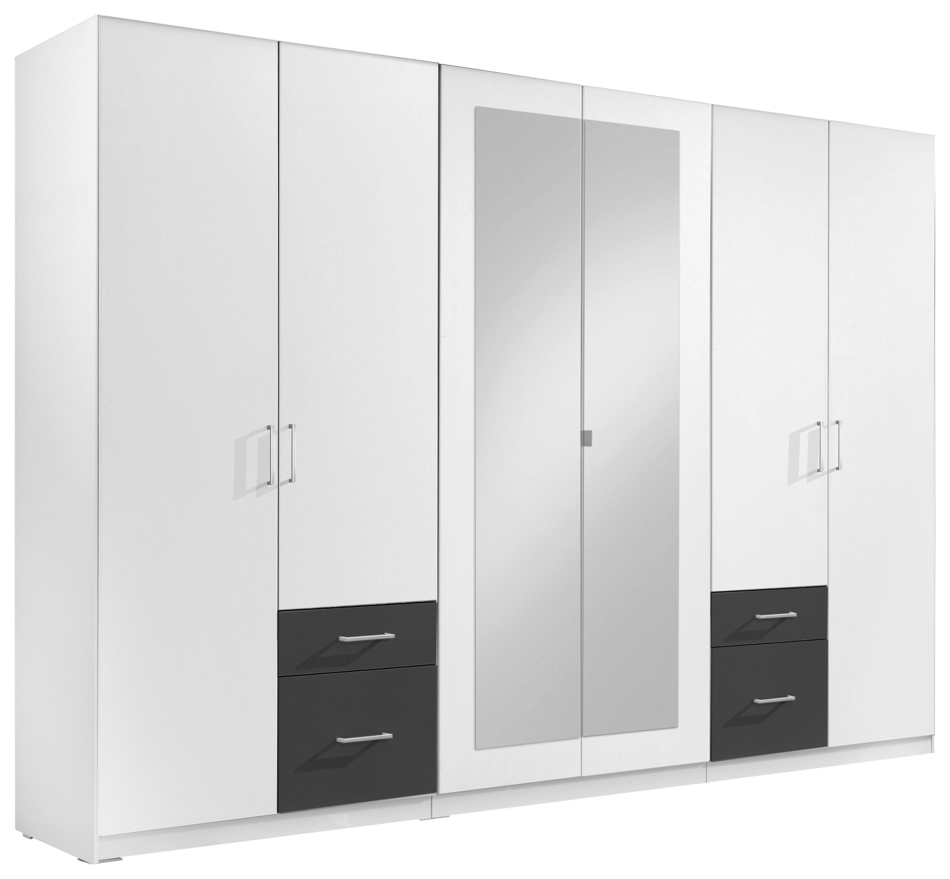 Ormar S Klasičnm Vratima Freiburg - bijela/srebrne boje, Design, staklo/drvni materijal (270/210/58cm) - Modern Living