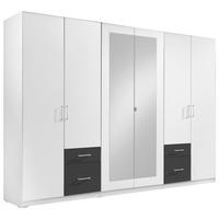 Ormar S Klasičnm Vratima Freiburg - bijela/srebrne boje, Design, staklo/drvni materijal (270/210/58cm) - Modern Living