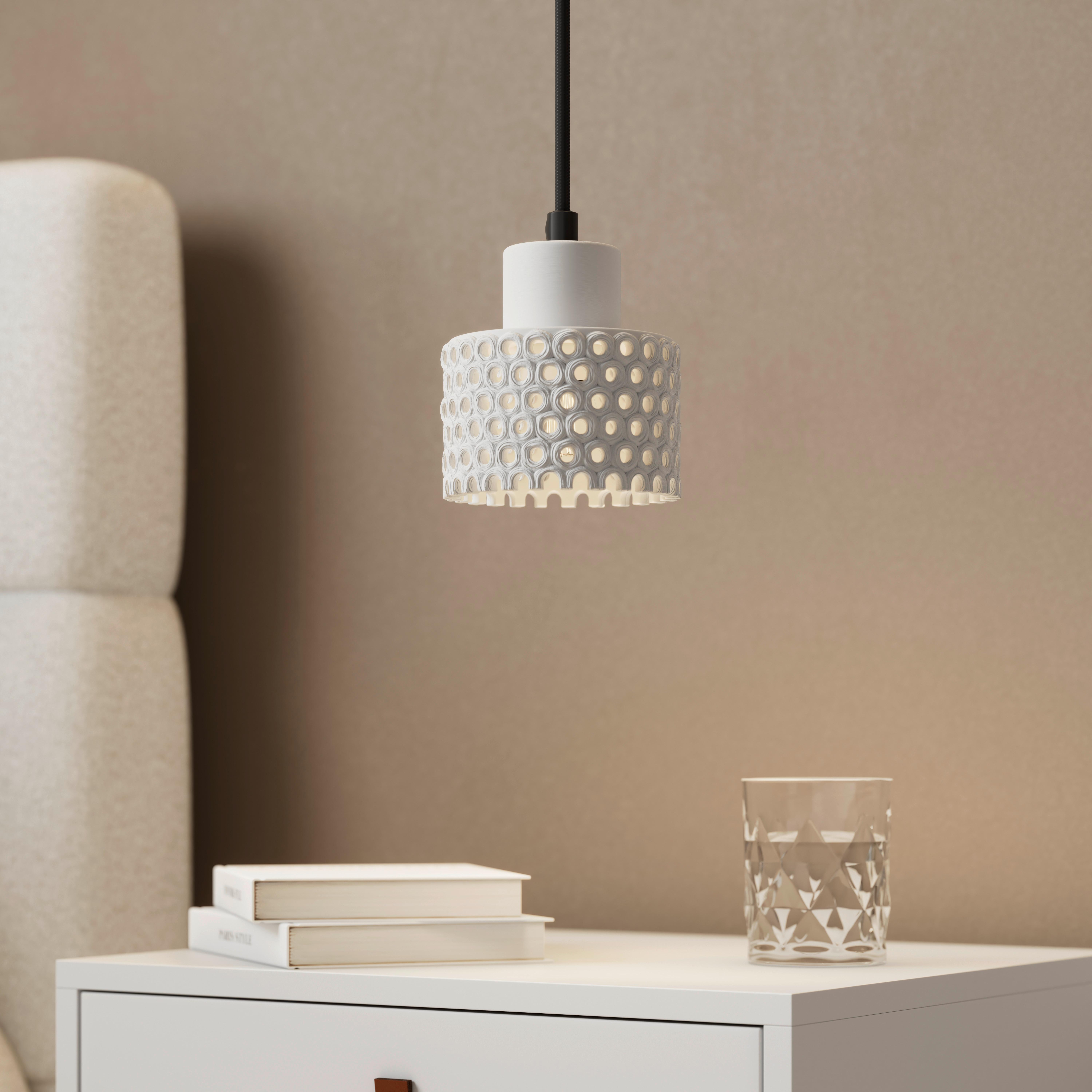 Hängeleuchte Lace Weiß max. 40 Watt - Weiß, MODERN, Keramik (12/167cm) - Bessagi Home
