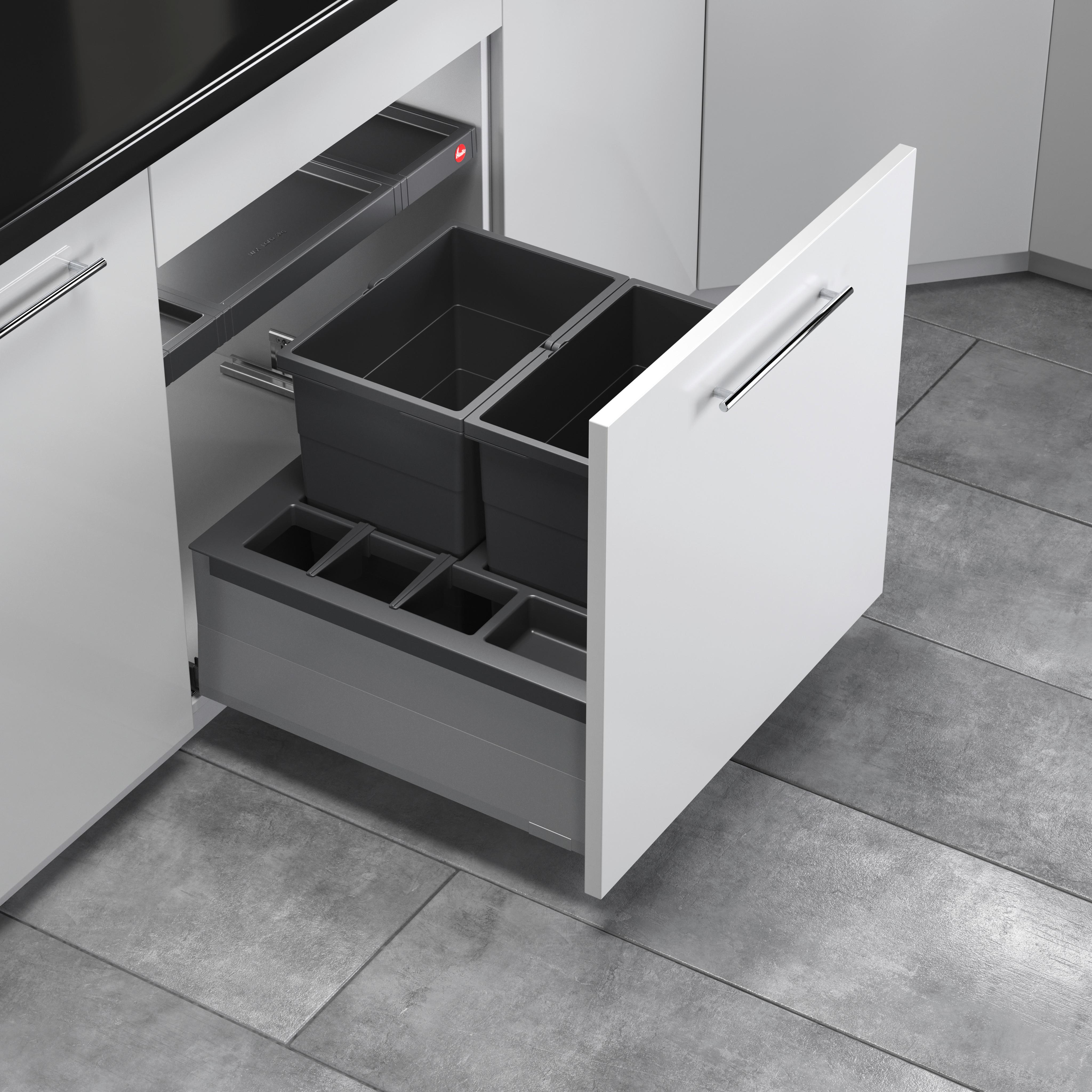 Einbauabfallsammler 107308 dunkelgrau - Anthrazit, MODERN, Kunststoff (60/34/49,1cm) - HKT