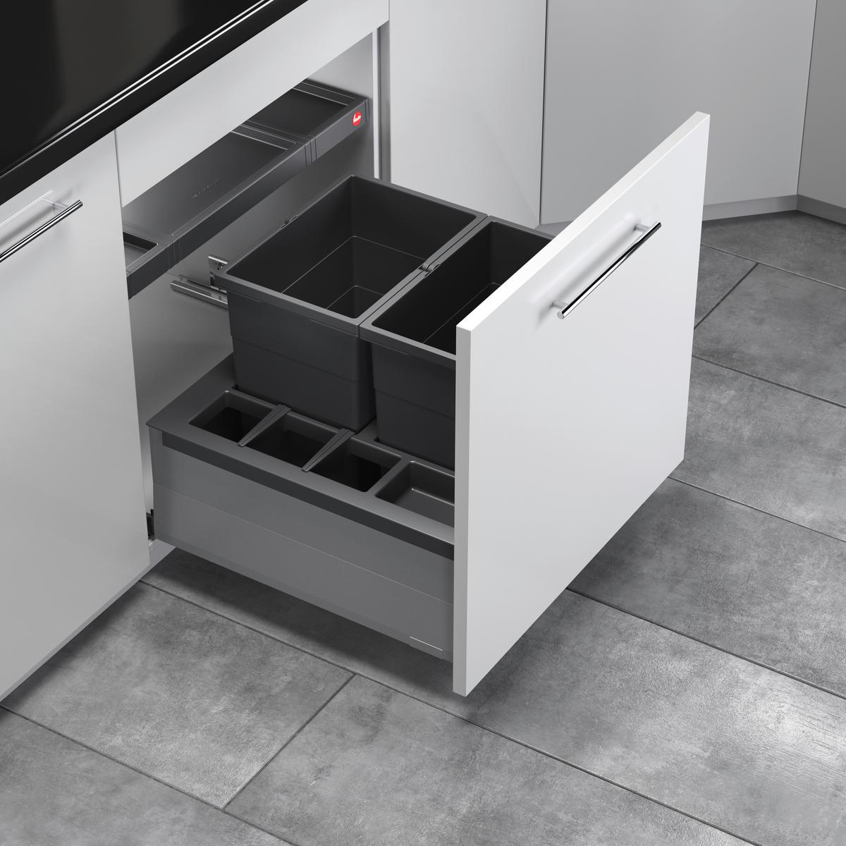 Einbauabfallsammler 107308 dunkelgrau - Anthrazit, MODERN, Kunststoff (60/34/49,1cm) - HKT