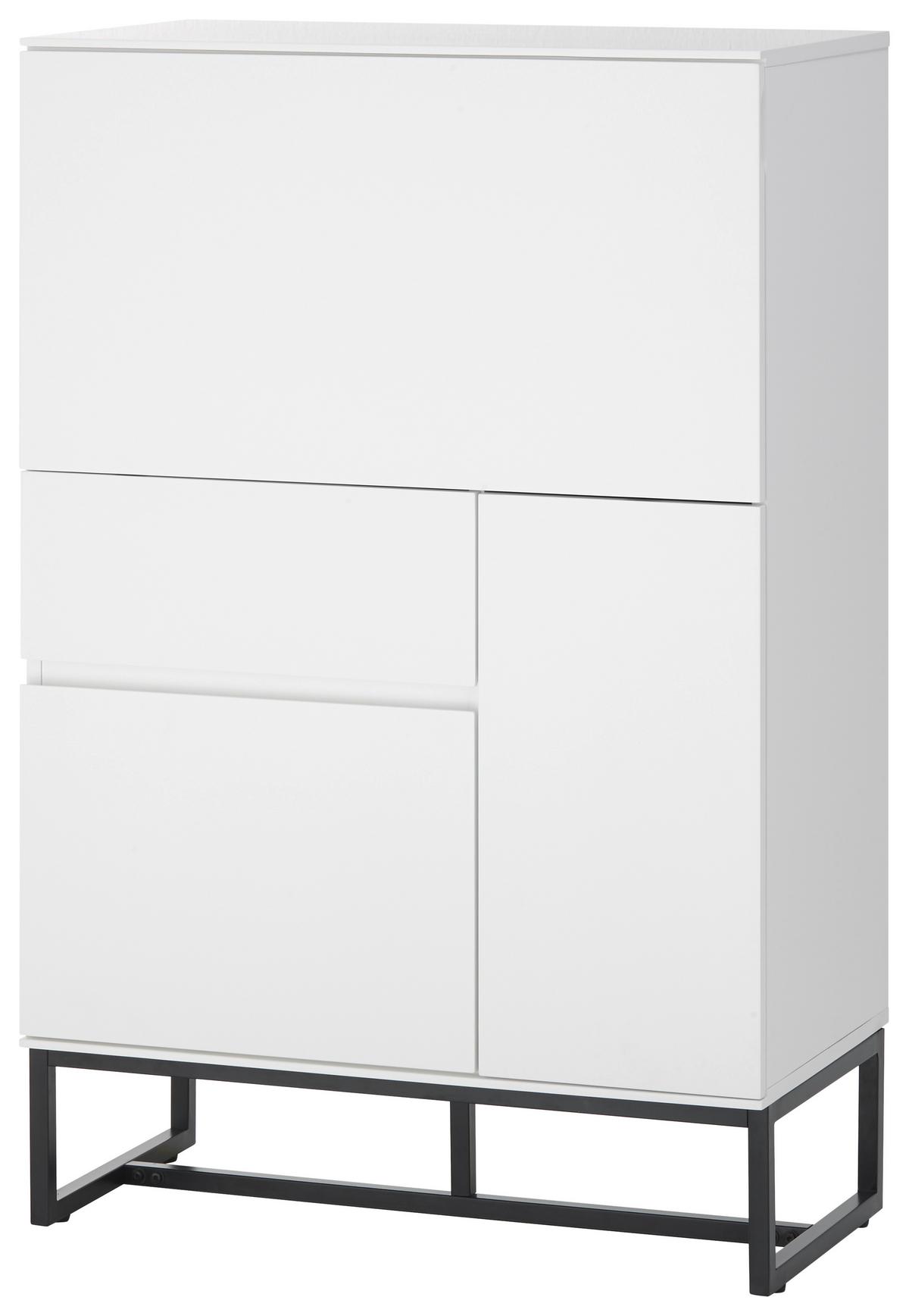 SEKRETARZYK JEREZ - biały/czarny, Modern, materiał drewnopochodny/metal (75/114/40cm) - Livetastic