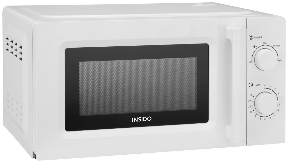 Mikrowelle Mikro Weiß - Weiß, Basics, Glas/Kunststoff (44,4/32/24cm) - Insido