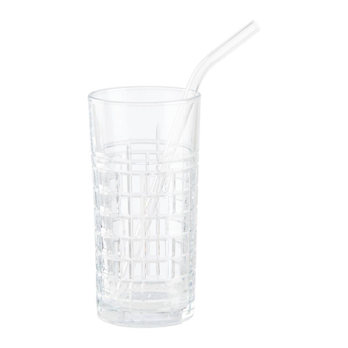 Trinkhalm Jessy aus Glas - Klar/Transparent, Glas (20cm) - Premium Living