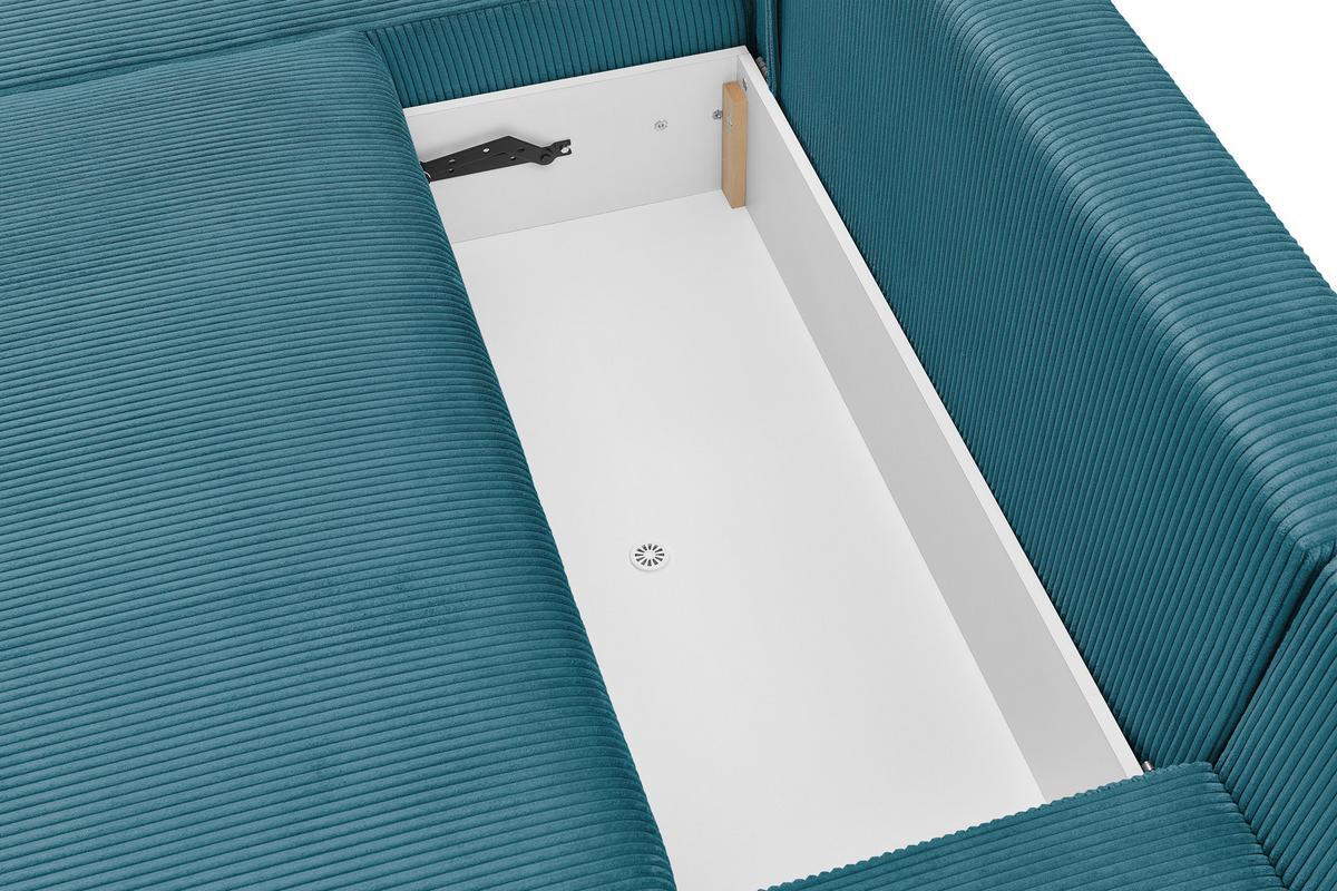 Coltar KIM U - turcoaz, Modern, lemn (146/313/160cm) - Modern Living
