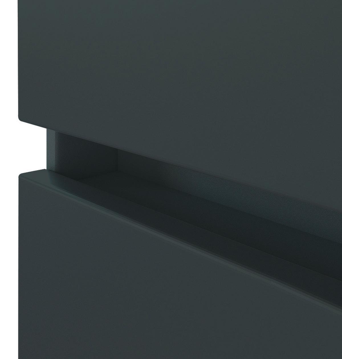 Hochschrank in Grau 'Pienza' - Silberfarben/Grau, Basics, Holzwerkstoff/Kunststoff (40/185/35cm) - Held