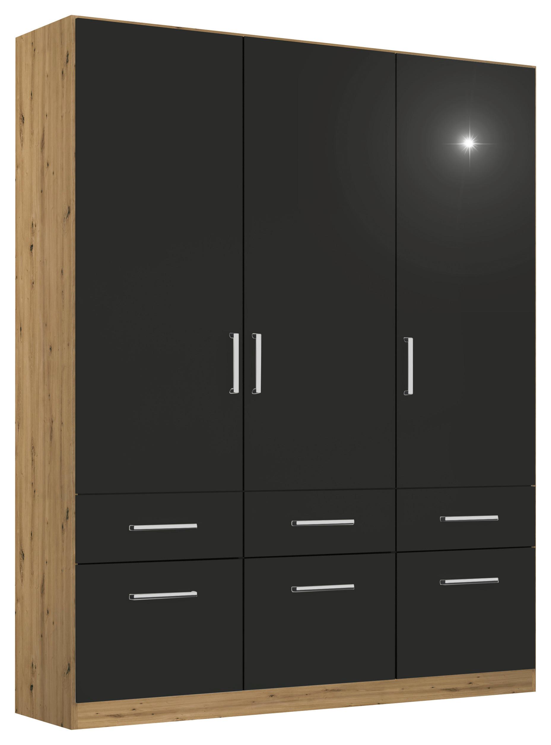 Ormar S Klasičnim Vratima Berlin - siva/hrast Artisan, Moderno, drvni materijal/plastika (136/197/54cm) - Modern Living