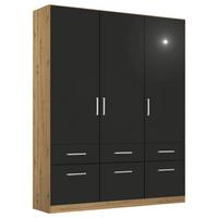 Ormar S Klasičnim Vratima Berlin - siva/hrast Artisan, Moderno, drvni materijal/plastika (136/197/54cm) - Modern Living