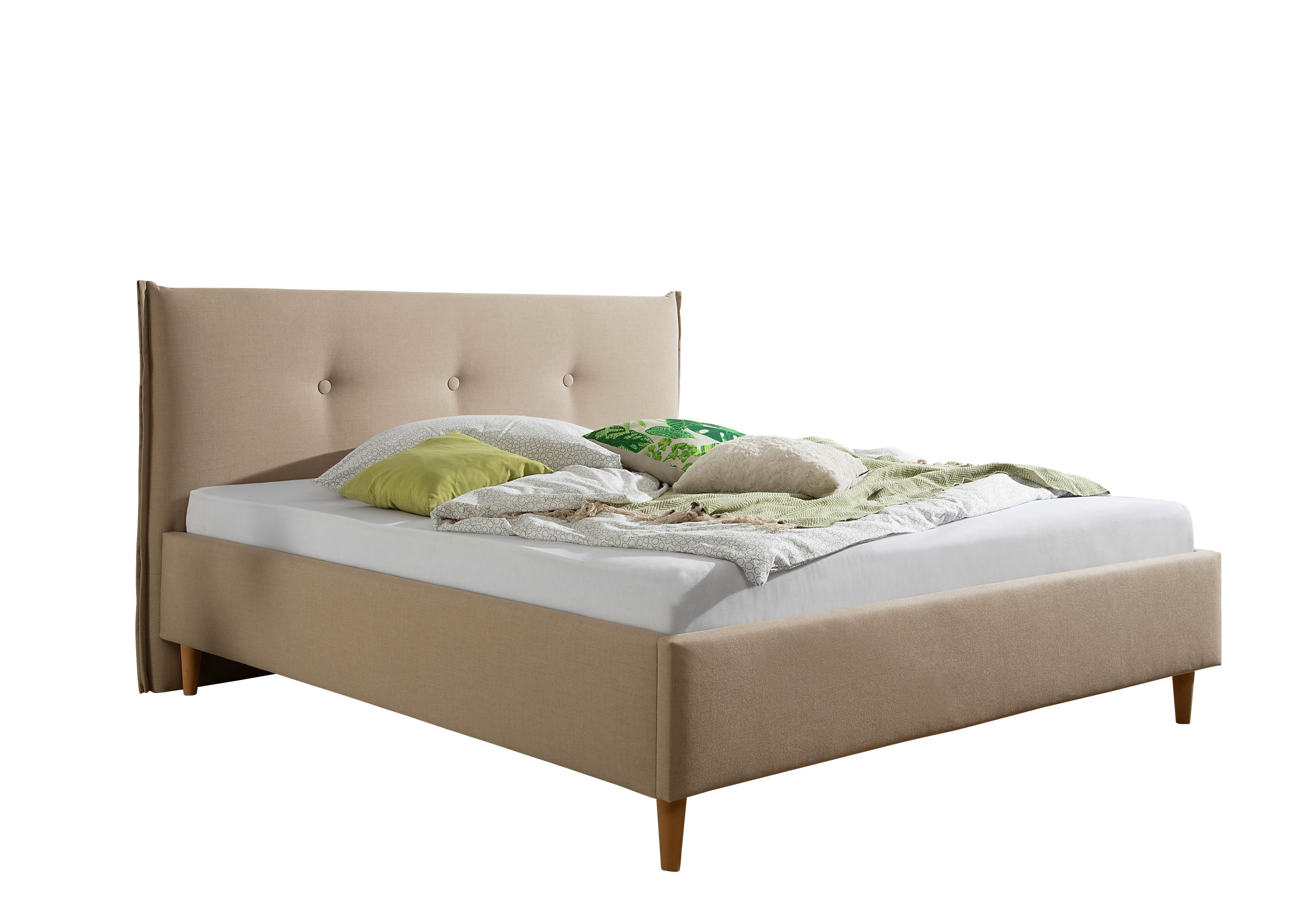 Polsterbett Nelo Beige ca. 200x200 cm - Beige/Naturfarben, MODERN, Holz/Textil (200/200cm) - Livetastic