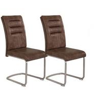 Schwingstuhl-Set Paula Braun - Schlammfarben/Edelstahlfarben, MODERN, Textil/Metall (45/102/65cm) - MID.YOU