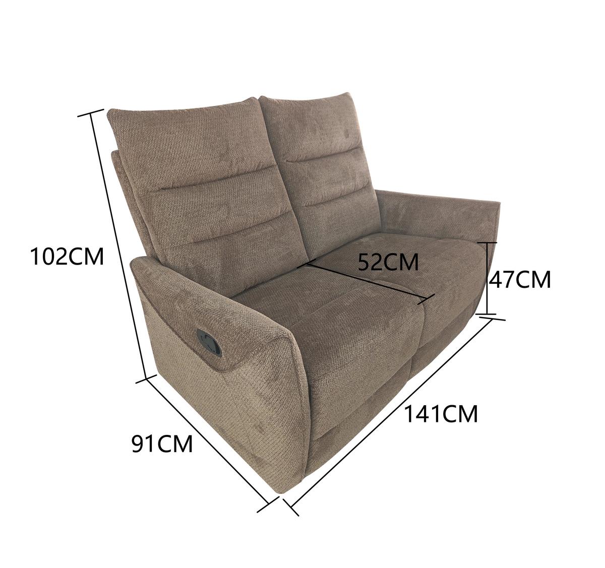 Dvosjed Sa Relaks Funkcijama Allegro - smeđa, Moderno, drvo/tekstil (142/102/92cm) - Mömax