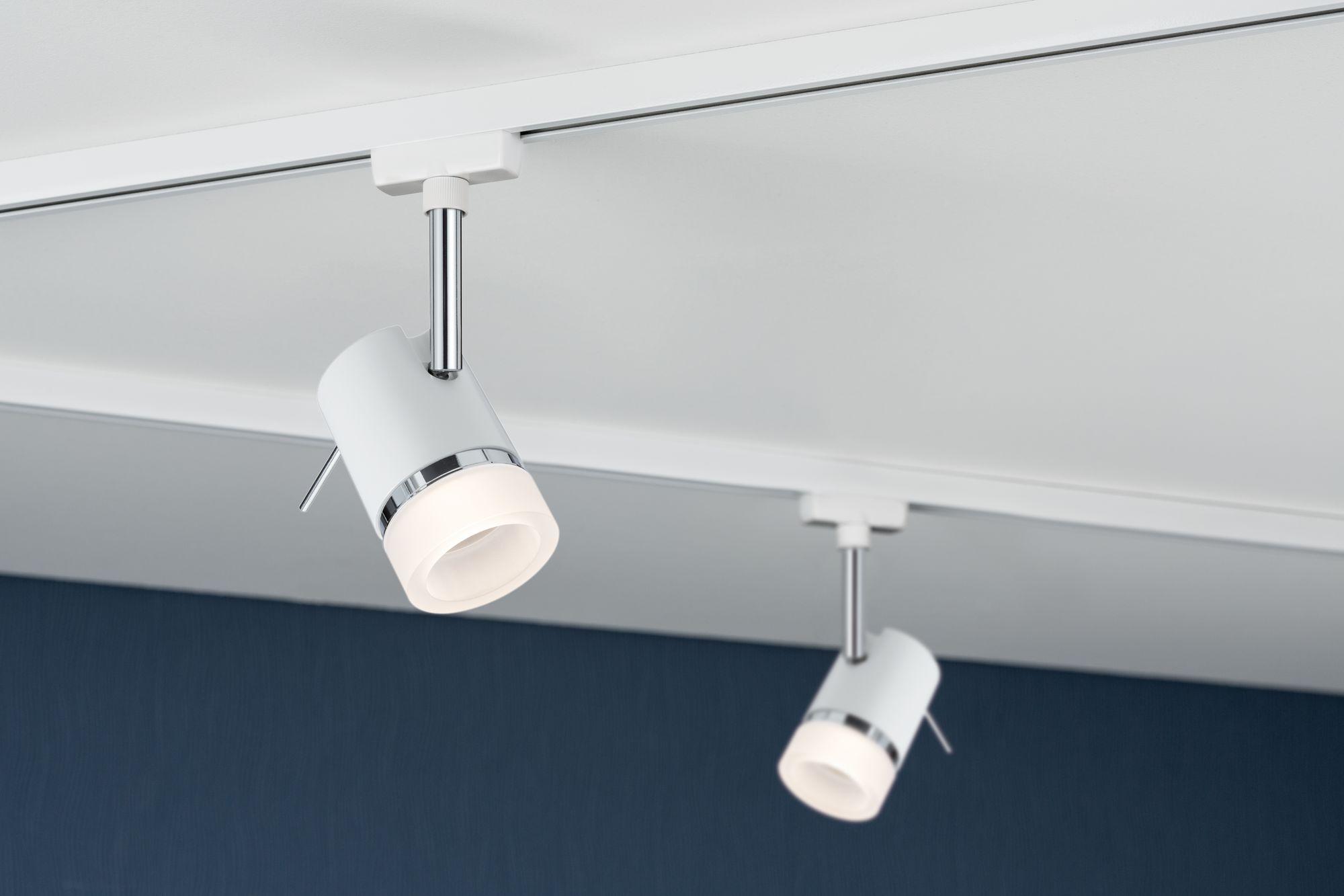 Schienensystem-Strahler Spot Pipe max. 10 Watt - Chromfarben/Weiß, Design, Metall (10/15cm) - Paulmann