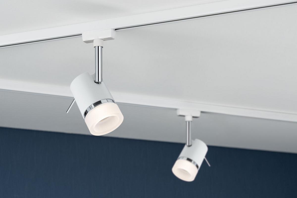 Schienensystem-Strahler Spot Pipe max. 10 Watt - Chromfarben/Weiß, Design, Metall (10/15cm) - Paulmann