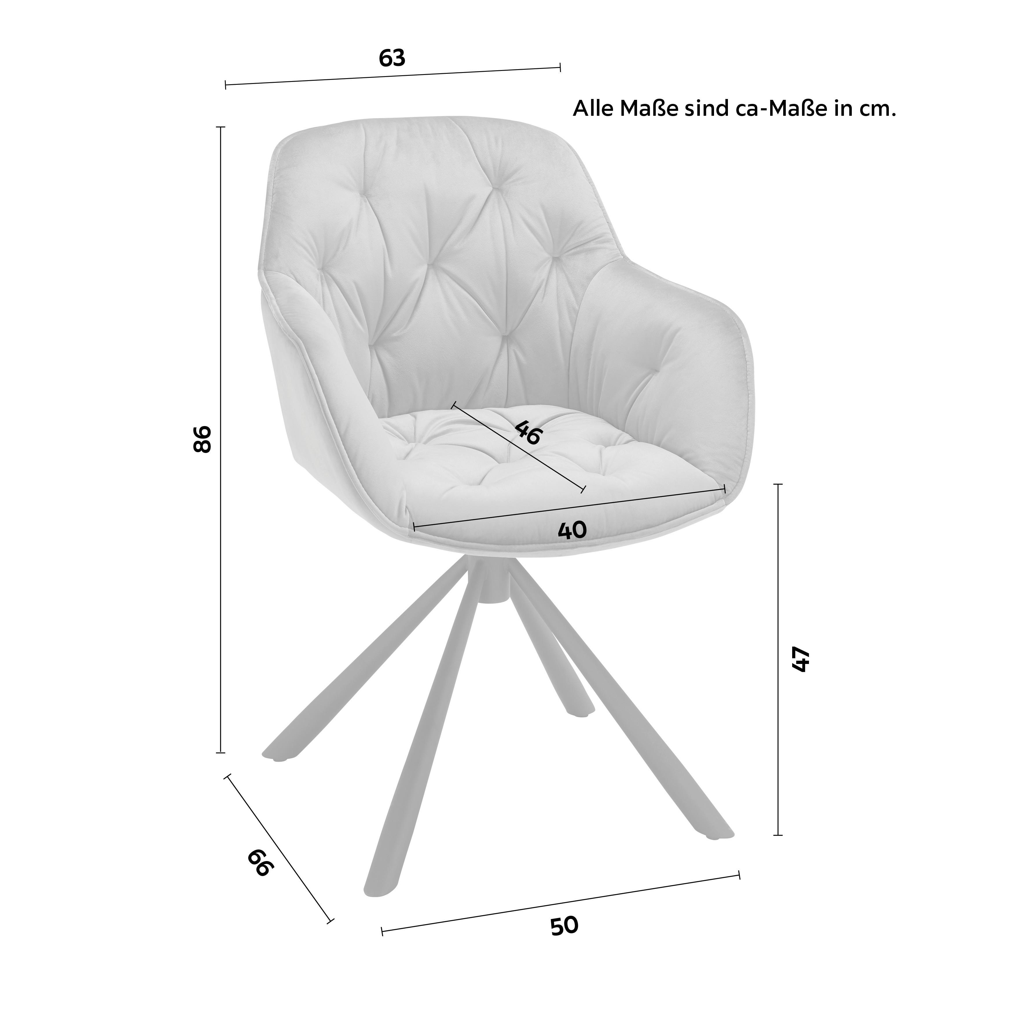 STOL MED ARMSTÖD EILEEN - grå/svart, Lifestyle, metall/textil (68/86/64cm) - Mömax