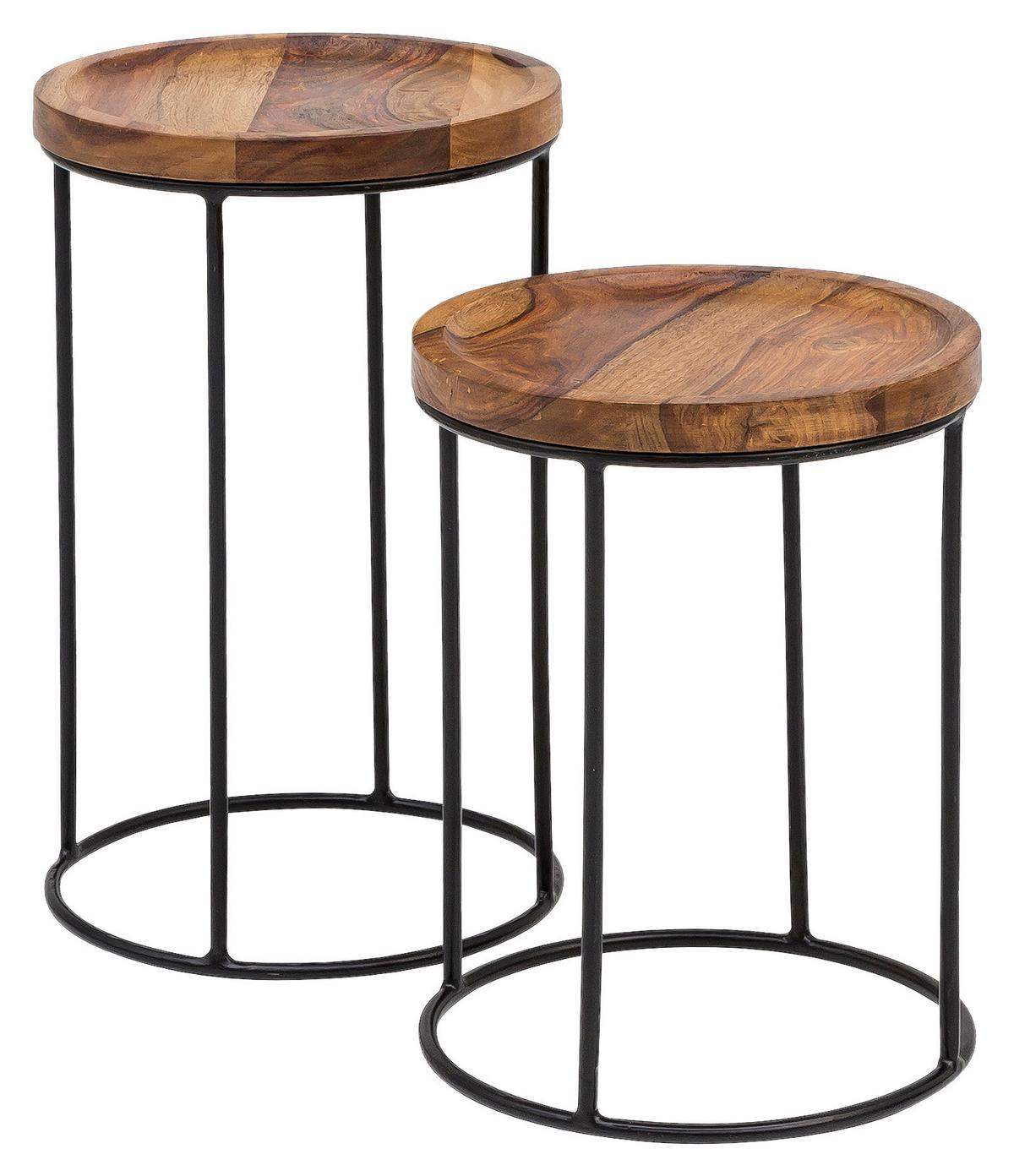 Set Mizic Wl5.661 - črna/barve indijskega rožnega lesa, Design, kovina/les (30,5/30,5/54cm) - MID.YOU