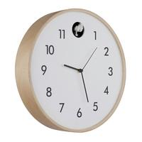 WANDUHR 78284W  CLOCKY - Weiss/Schwarz, Natur, Holz/Holzwerkstoff (31,5cm) - Globo