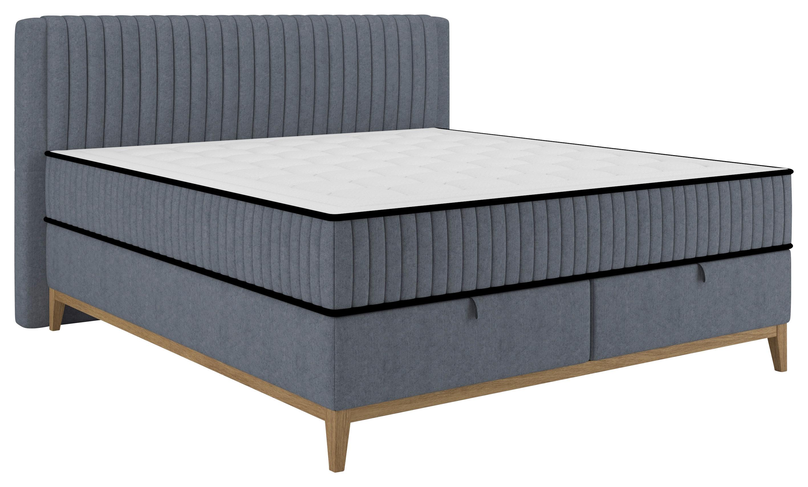 Bett Elena Blau ca. 200x200cm - Blau, KONVENTIONELL, Holz/Holzwerkstoff (200/200cm) - Sembella