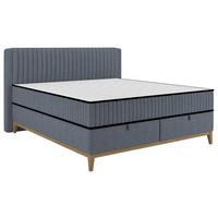 Bett Elena Blau ca. 160x200cm - Blau, KONVENTIONELL, Holz/Holzwerkstoff (160/200cm) - Sembella