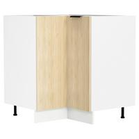 ECKUNTERSCHRANK FASOLA - Honigeiche/Weiss, Trend, Holzwerkstoff/Kunststoff (76/93/76cm) - MID.YOU