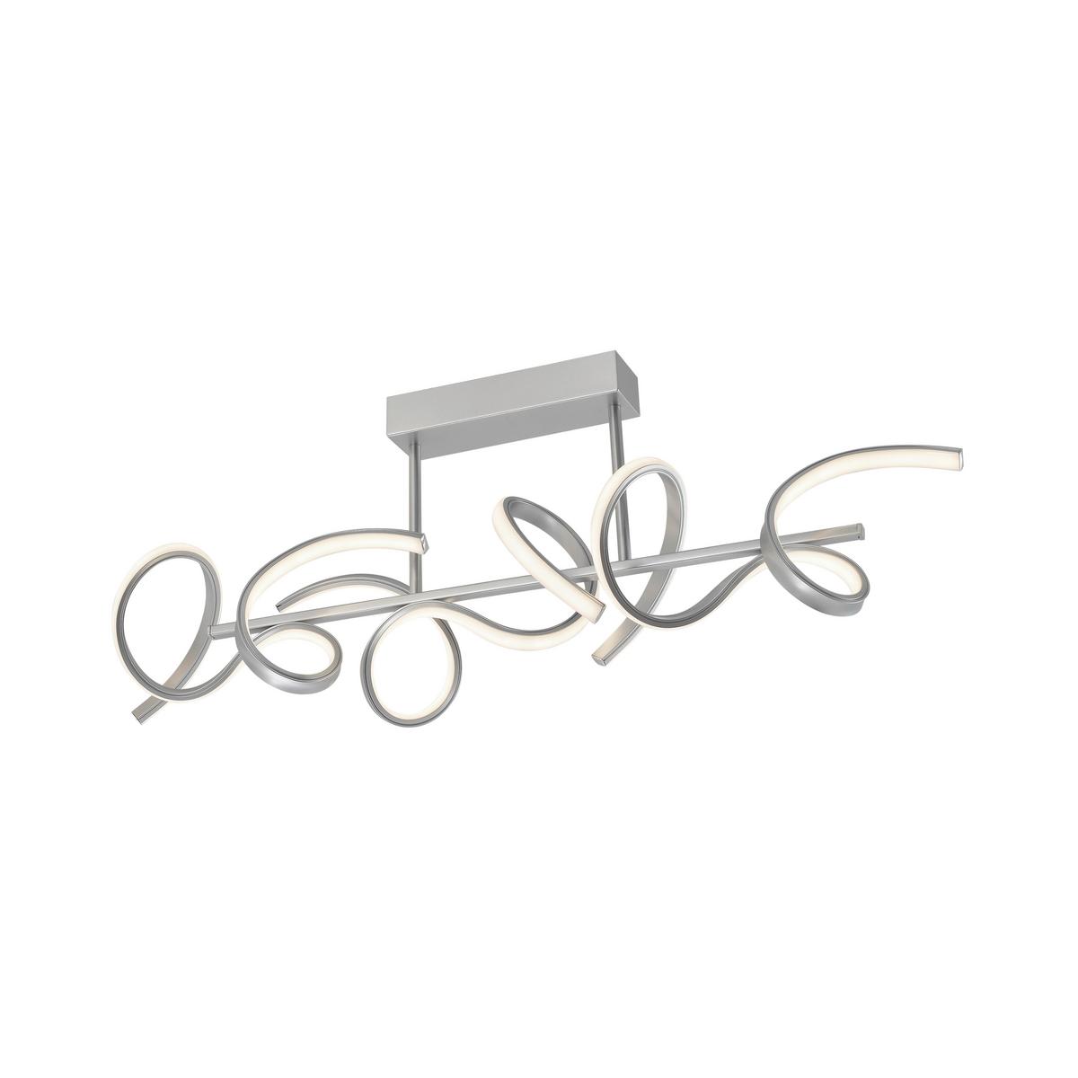 Deckenleuchte in Silberfarben max. 60 Watt - Silberfarben, Design, Metall (82/21/30cm)