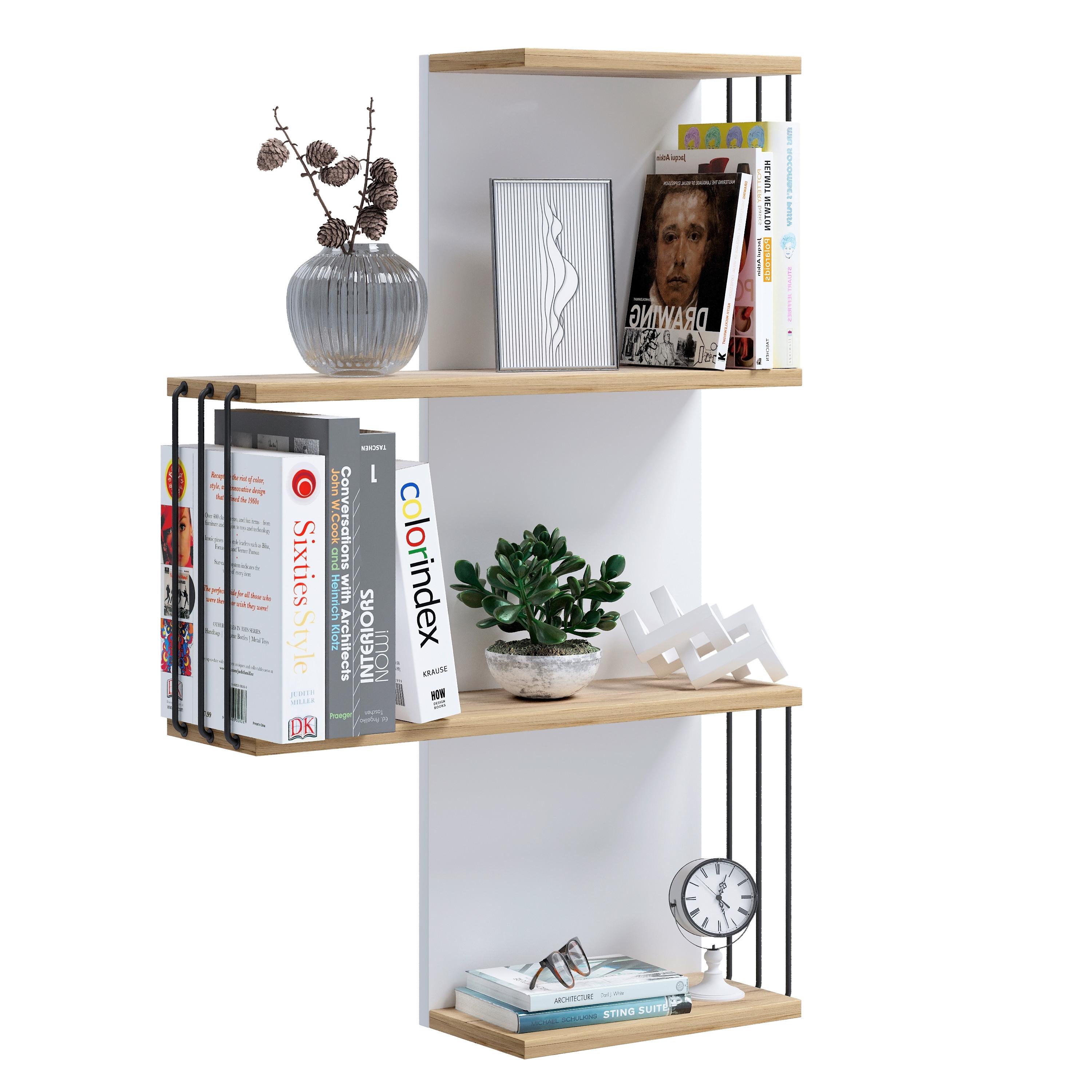 Wandboard Dolira - Weiss/Eichefarben, Design, Holzwerkstoff (68/98/19cm) - Livetastic