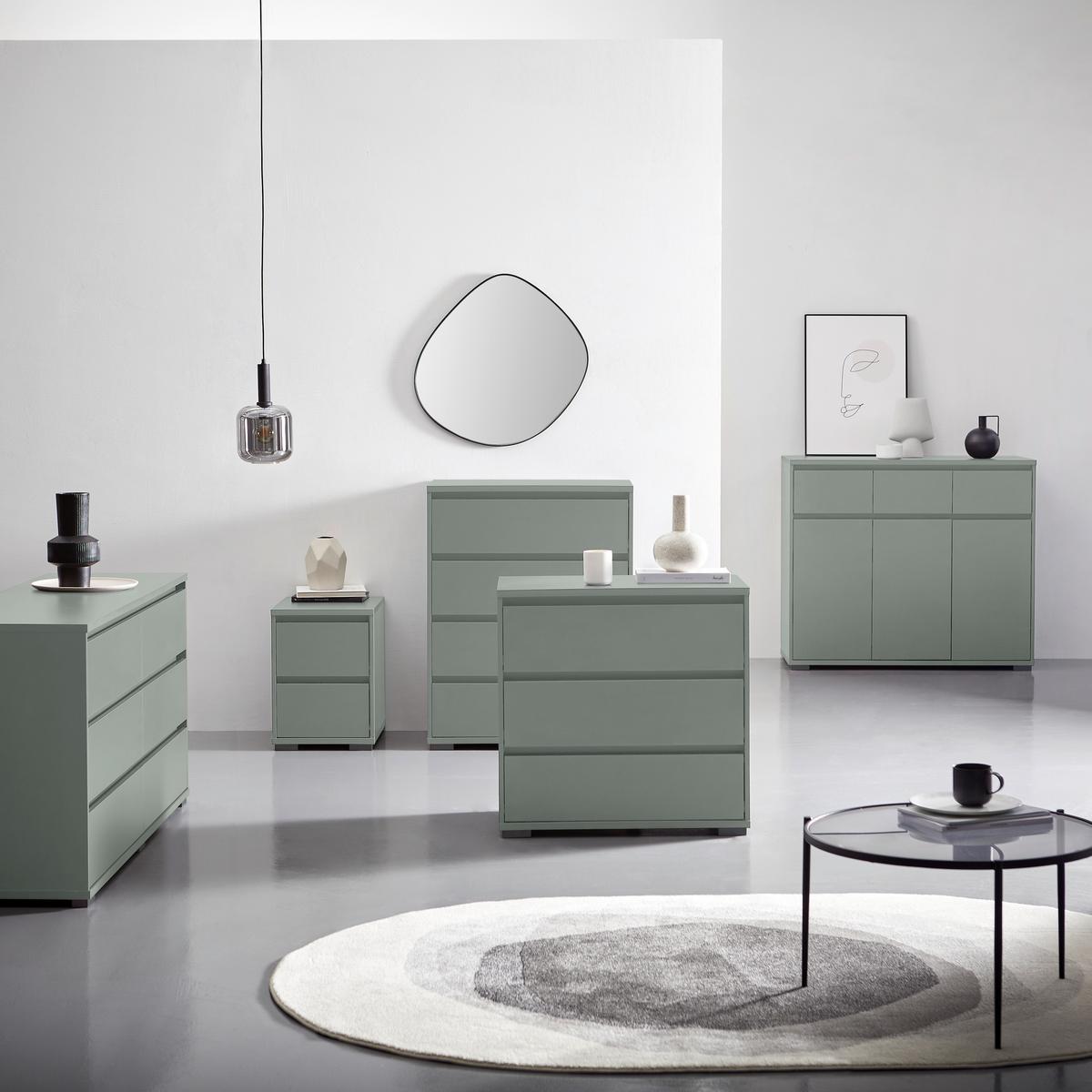 KOMODA LINE - zielony/antracytowy, Design, materiał drewnopochodny/tworzywo sztuczne (80/103/48cm) - Carryhome