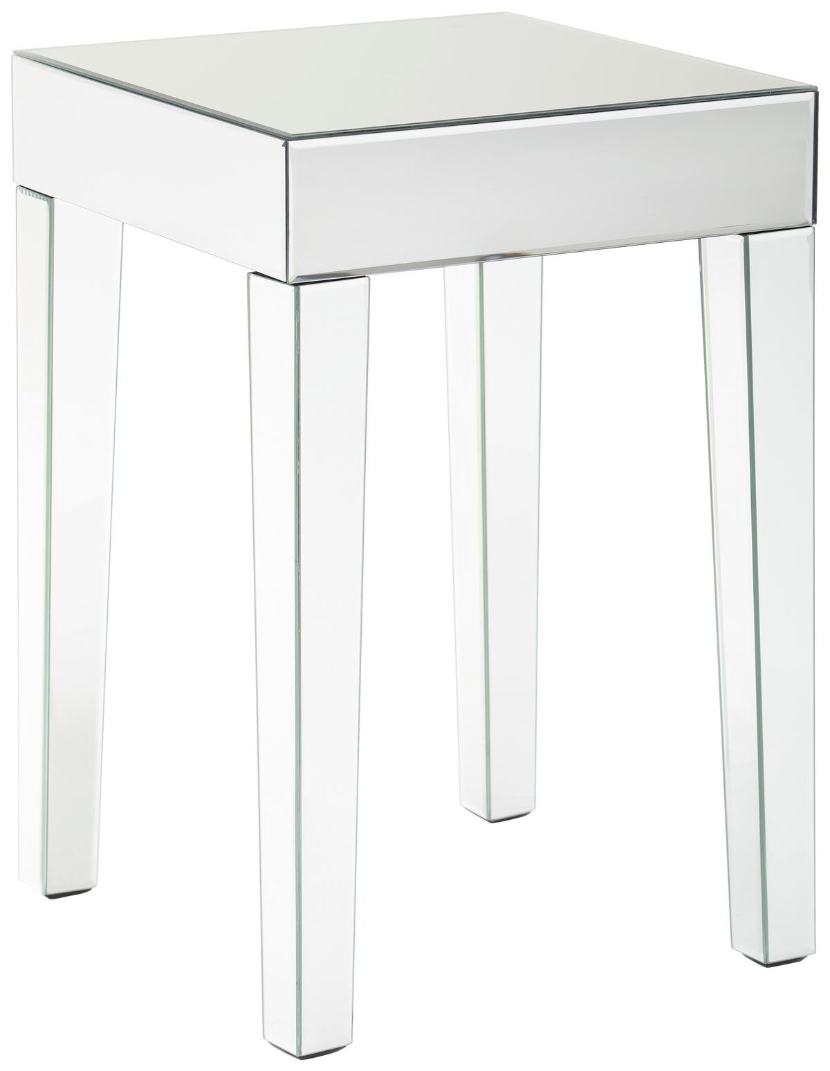 STOLIK BOCZNY LENA - przejrzysty, Trend, materiał drewnopochodny/szkło (40/40/60cm) - Xora