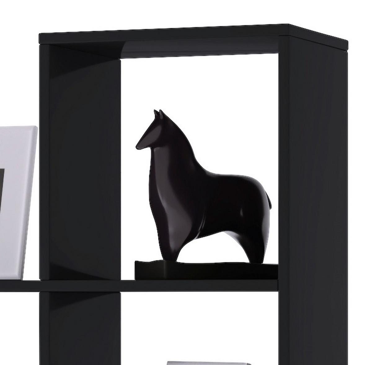 Standregal Napoli in Schwarz - Schwarz, KONVENTIONELL, Holzwerkstoff/Kunststoff (142,5/138,5/29cm) - MID.YOU
