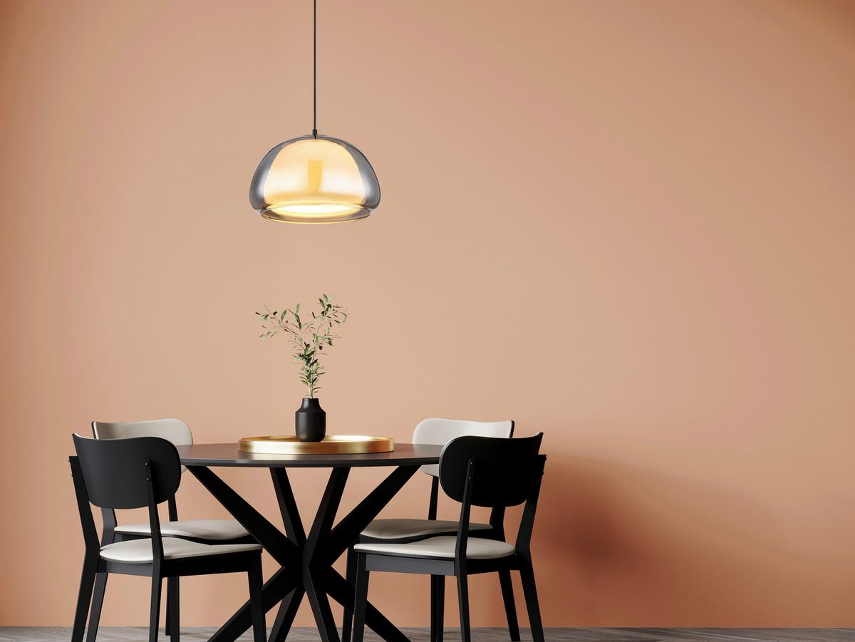 Lampă suspendată Jella - gri deschis/negru, Trend, metal (40/120cm) - Globo
