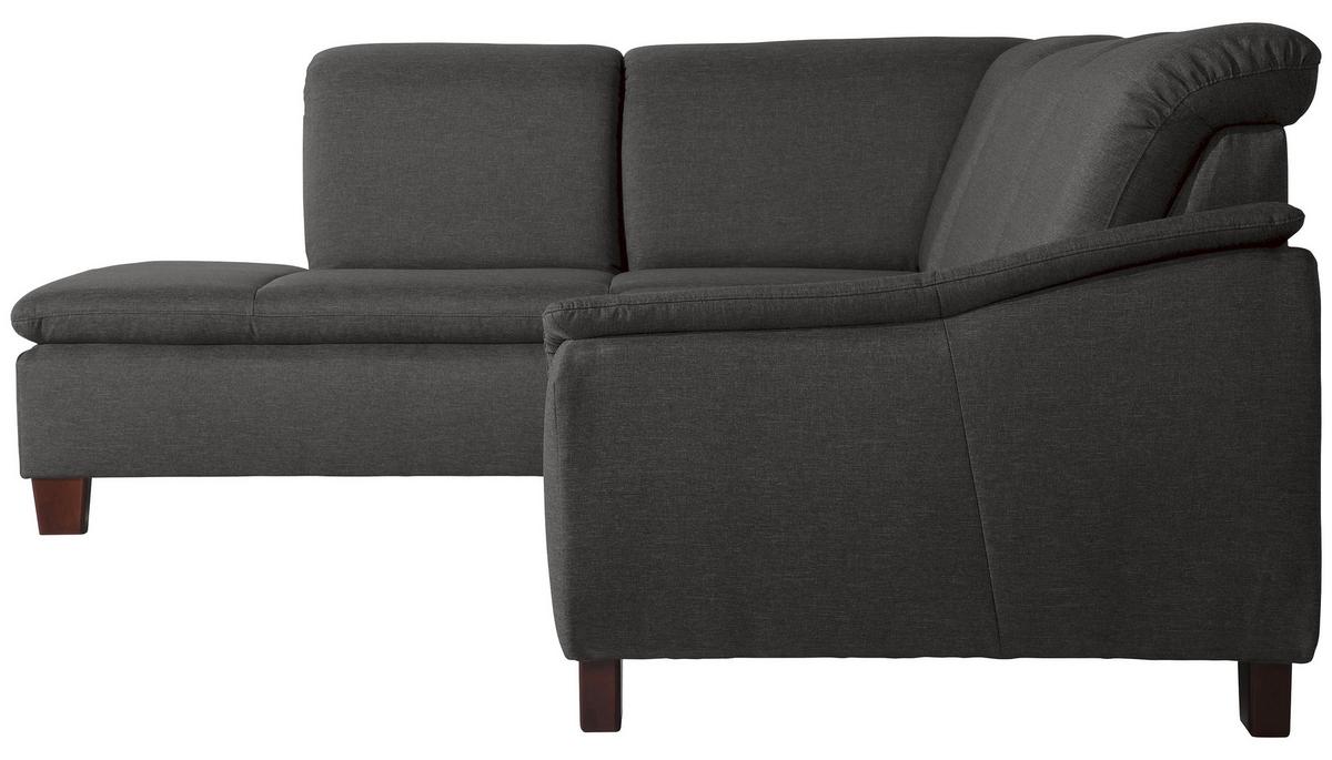ECKSOFA AARON - Anthrazit/Nussbaumfarben, Design, Holz/Textil (187/247cm) - Max Winzer