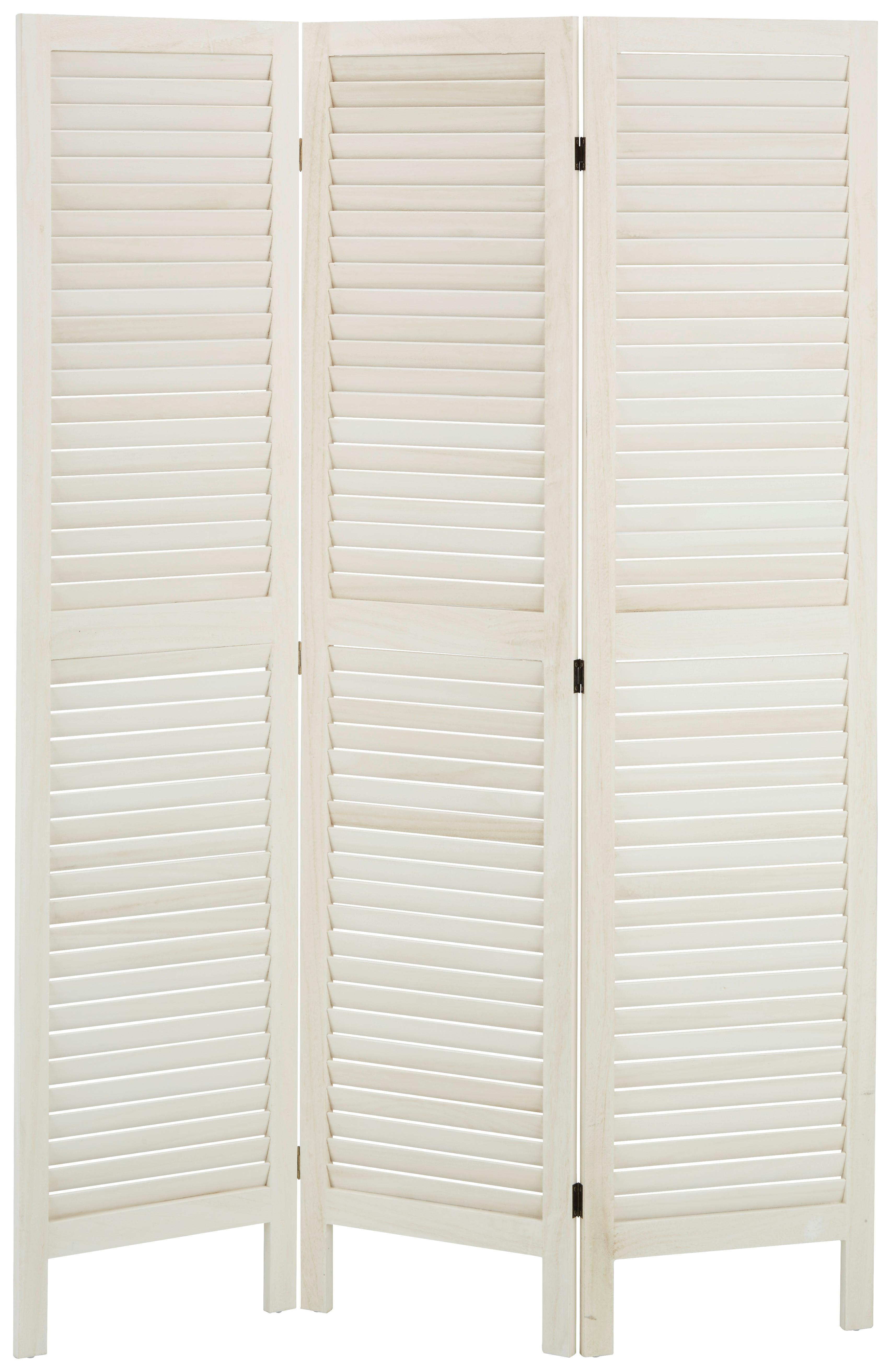 Paravent in Weiß - Weiß, ROMANTIK / LANDHAUS, Holz/Holzwerkstoff (120/170/1,8cm) - Mömax