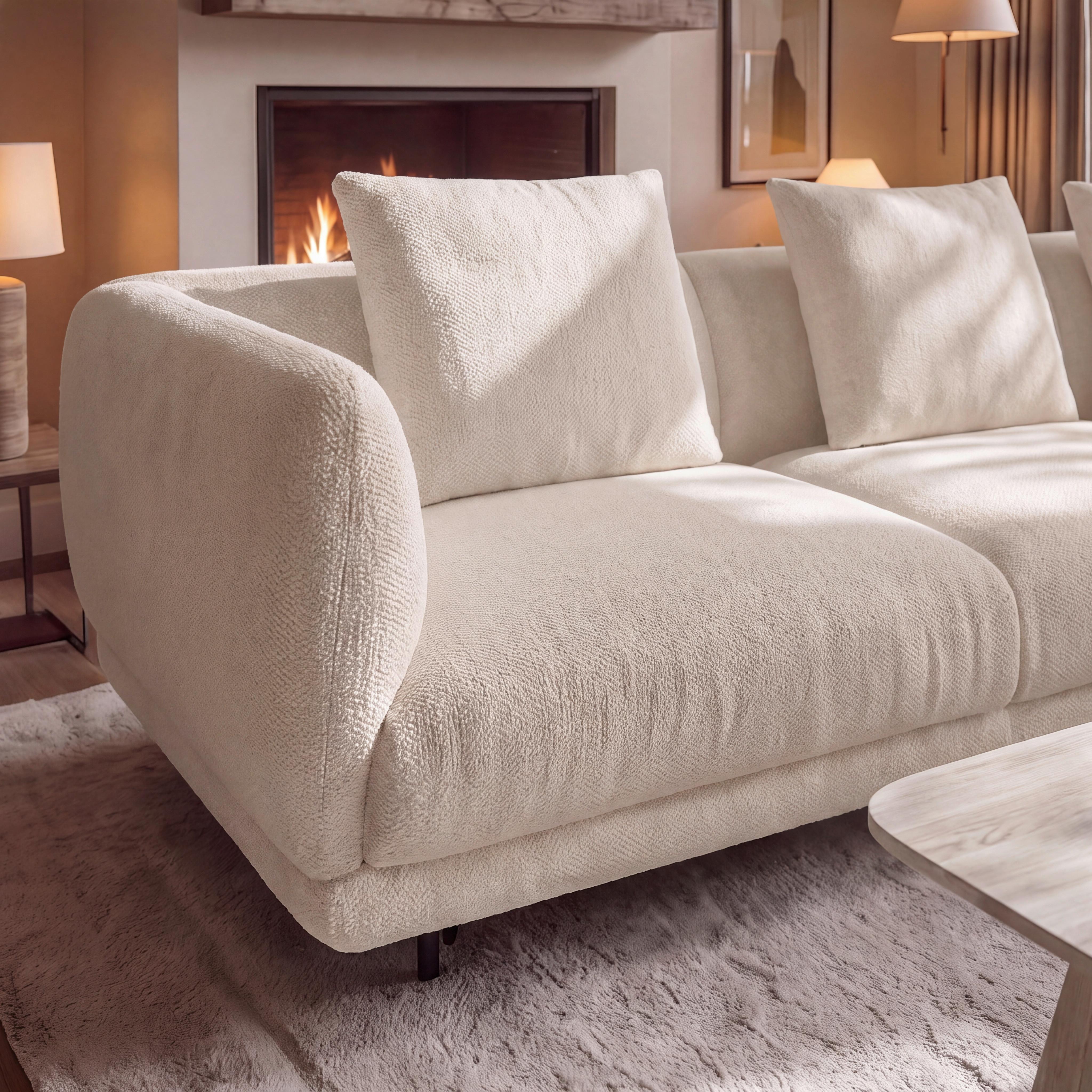 SOFFA CELINA - ljusgrå/svart, Modern, metall/trä (278/175cm) - Bessagi Home