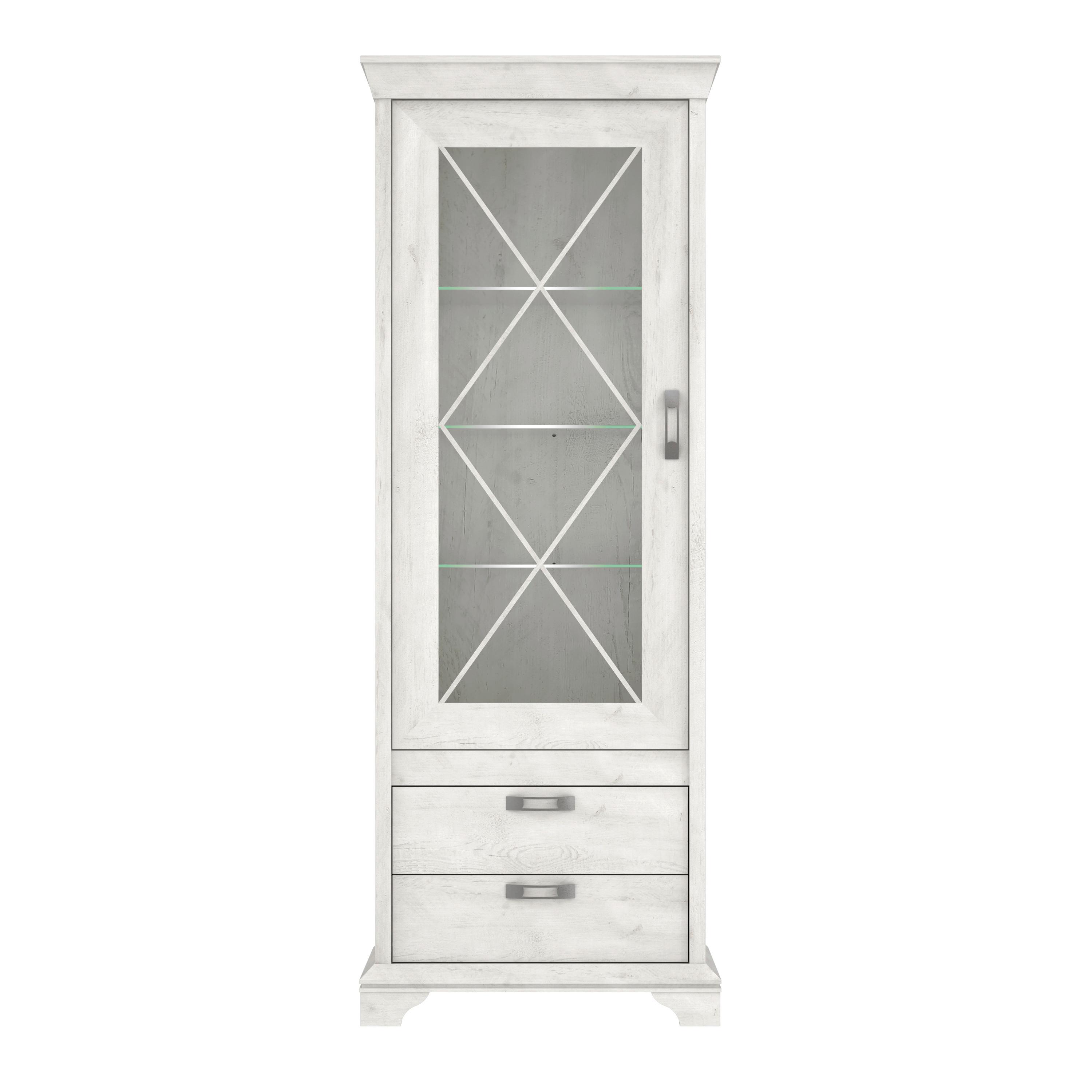 Vitrina Kashmir - bijela, Konvencionalno, staklo/drvni materijal (78,3/210,3/48,2cm) - Premium Living