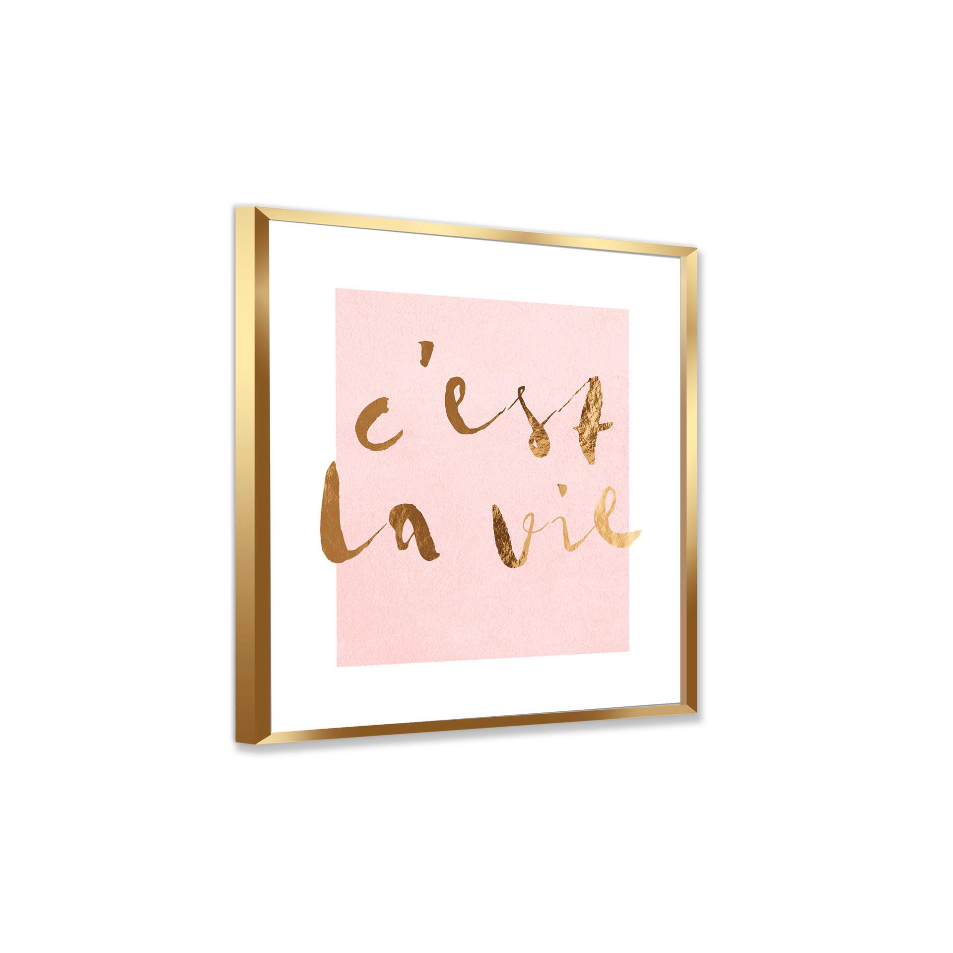 Kép Vous - pink/aranyszínű, faalapú anyag/papír (30/30cm) - Modern Living