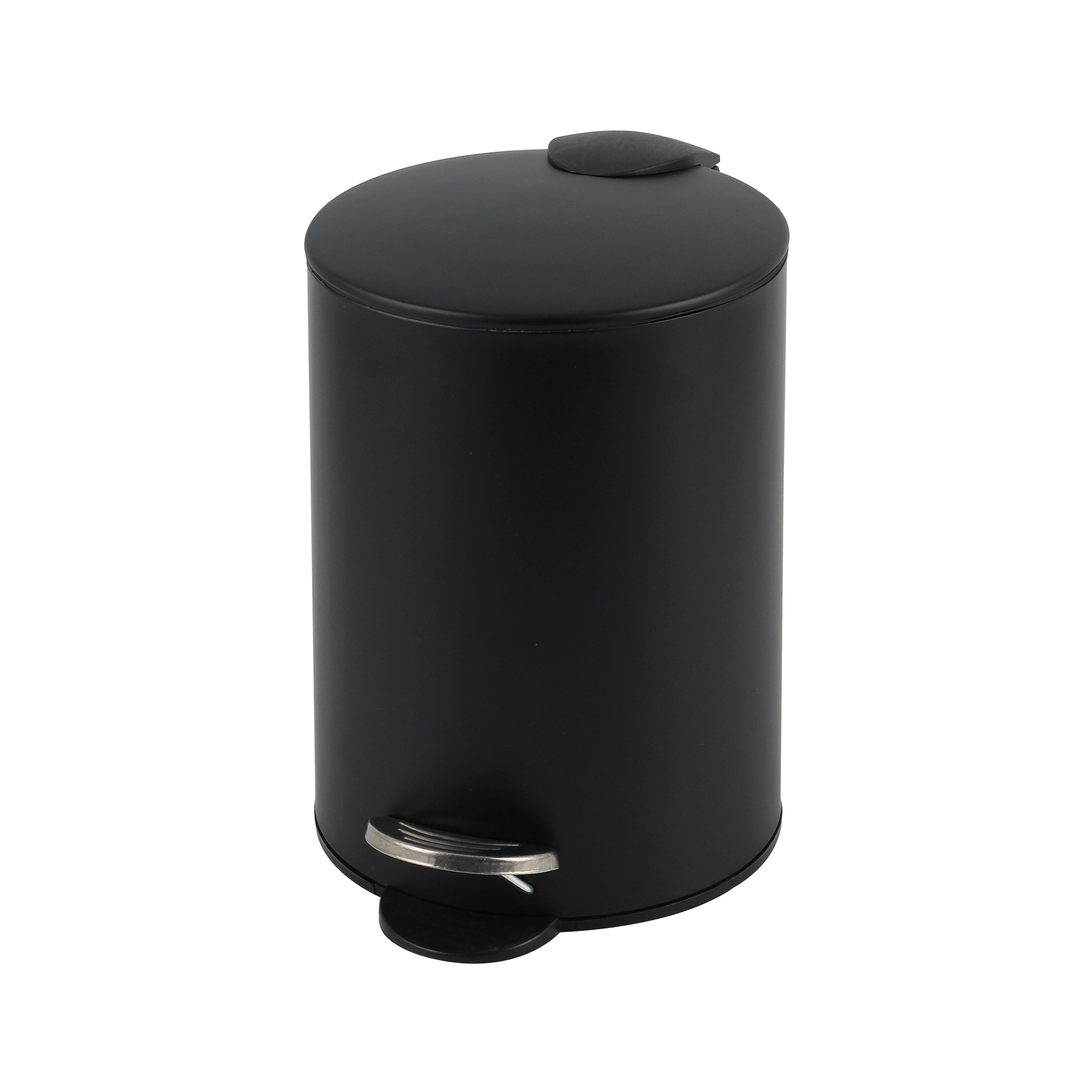 Kosmetikeimer Noah in Schwarz ca. 3l - Schwarz, Modern, Kunststoff/Metall (16,8/24,5cm) - Premium Living
