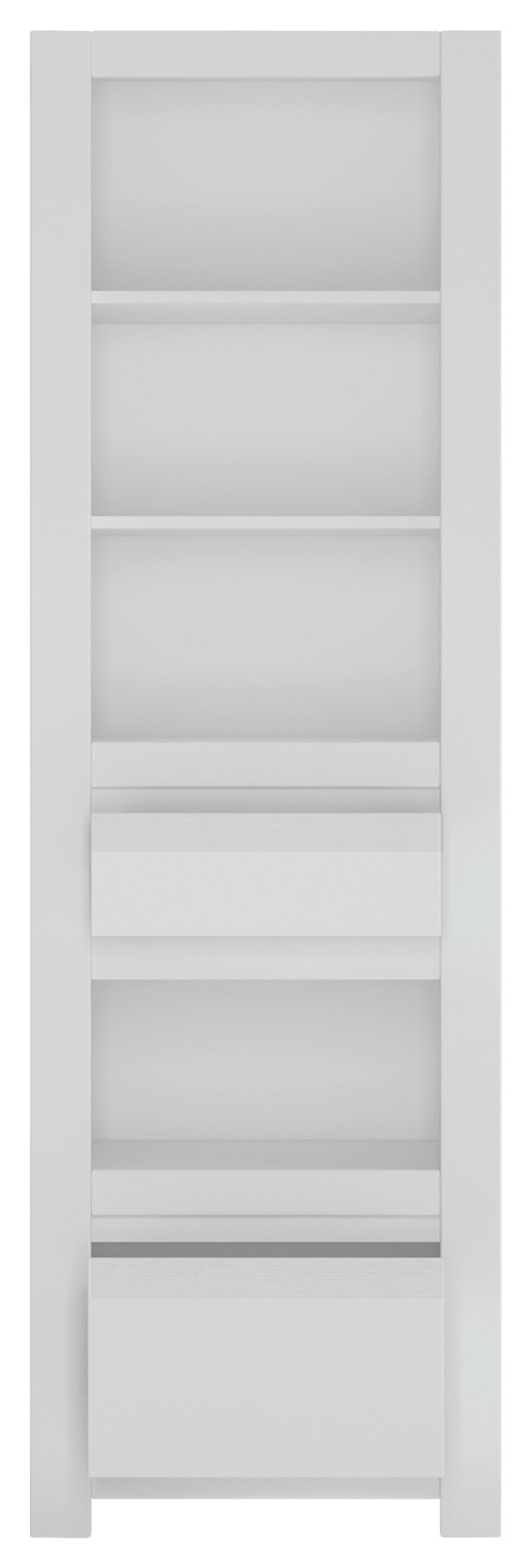 Polica Novi - bijela/crna, Moderno, drvni materijal/plastika (62/198/42,2cm) - Premium Living