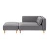 Sofa Fanny Dunkelgrau Leinenoptik mit Hocker - Dunkelgrau/Naturfarben, MODERN, Holz/Textil (154/55/73cm) - Bessagi Home