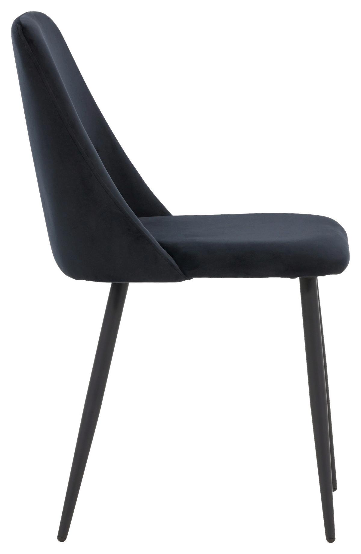 STUHL-SET NIGHT - Schwarz, Design, Textil/Metall (49/87/56cm) - Livetastic