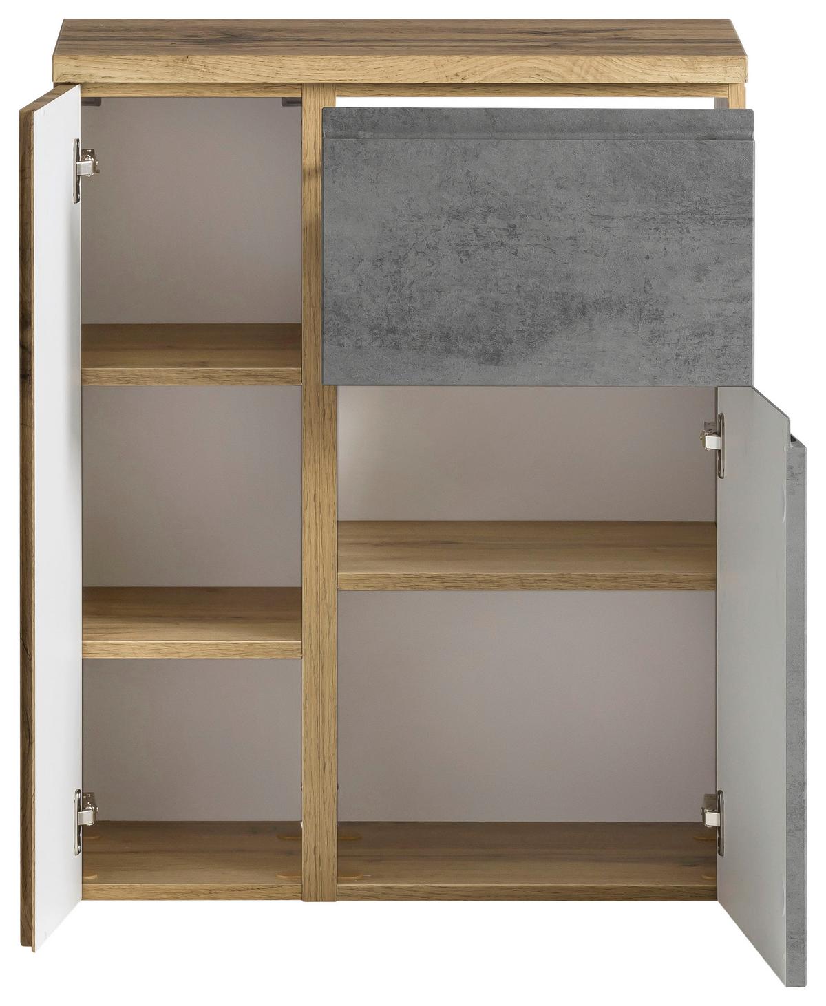 Unterschrank Varese ca. 65x79 cm Hellgrau/Eiche - Eiche Wotan/Hellgrau, MODERN, Holzwerkstoff (65/79/35cm) - Held