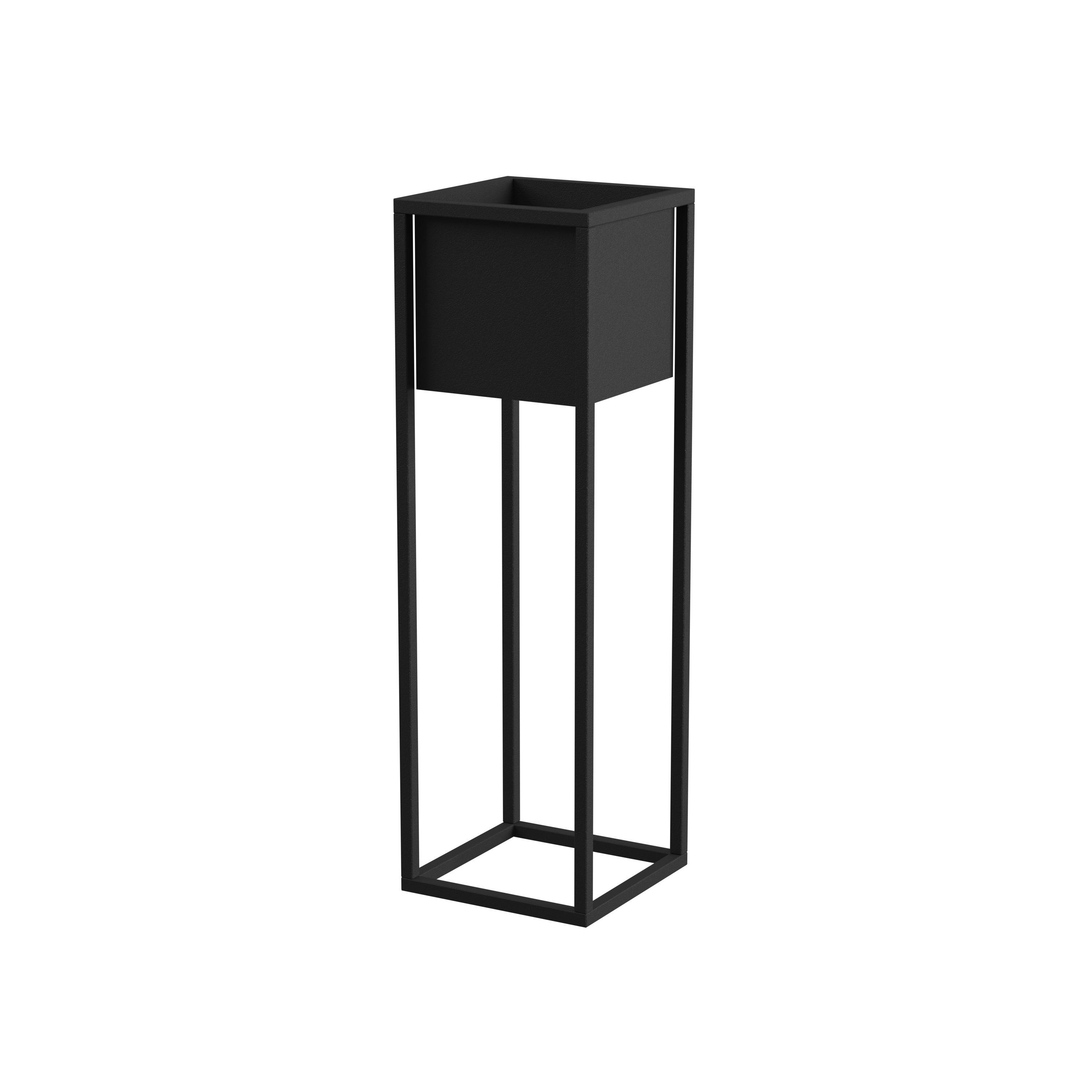 Blumenständer Schwarz - Schwarz, Basics, Metall (23/75/23cm)