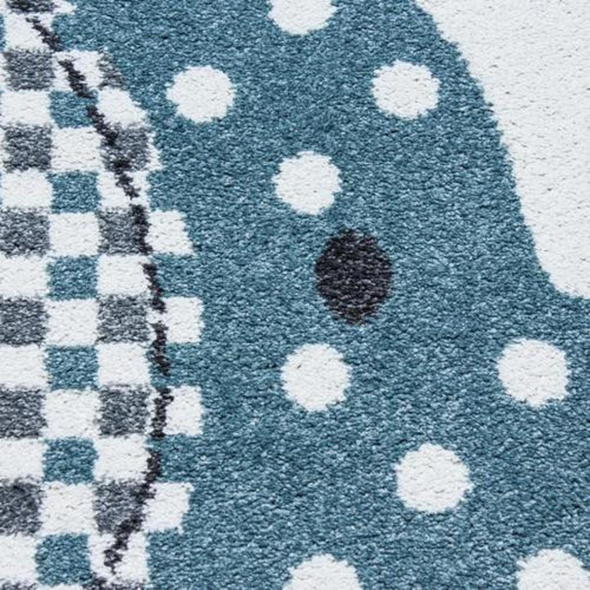 Kinderteppich Kids Blau/Grau/Weiß Ø ca. 120cm - Blau/Weiß, Trend, Textil (120cm)