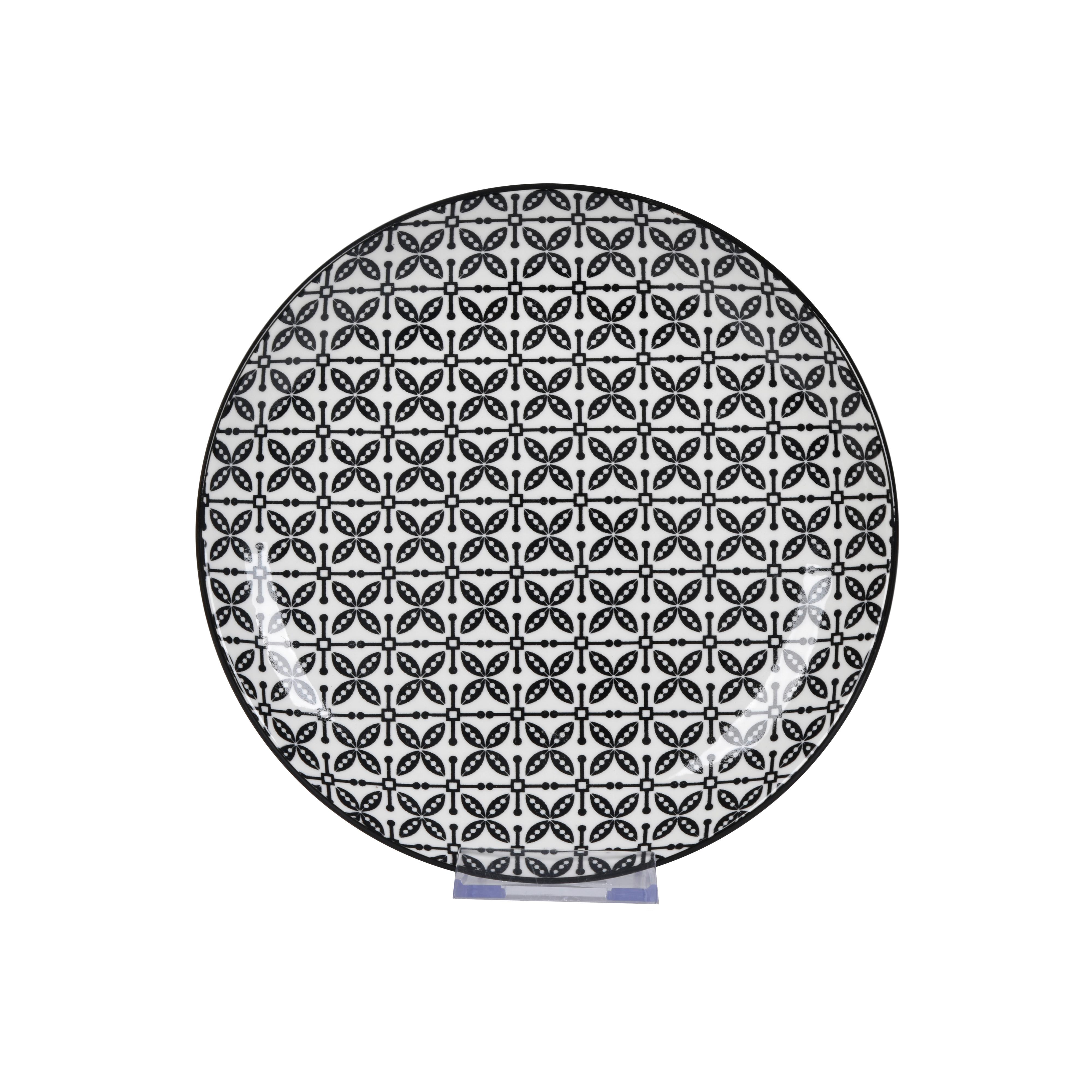 Dessertteller Shiva Schwarz/Weiß - Schwarz/Weiß, LIFESTYLE, Keramik (20,4/2,5cm) - Mömax